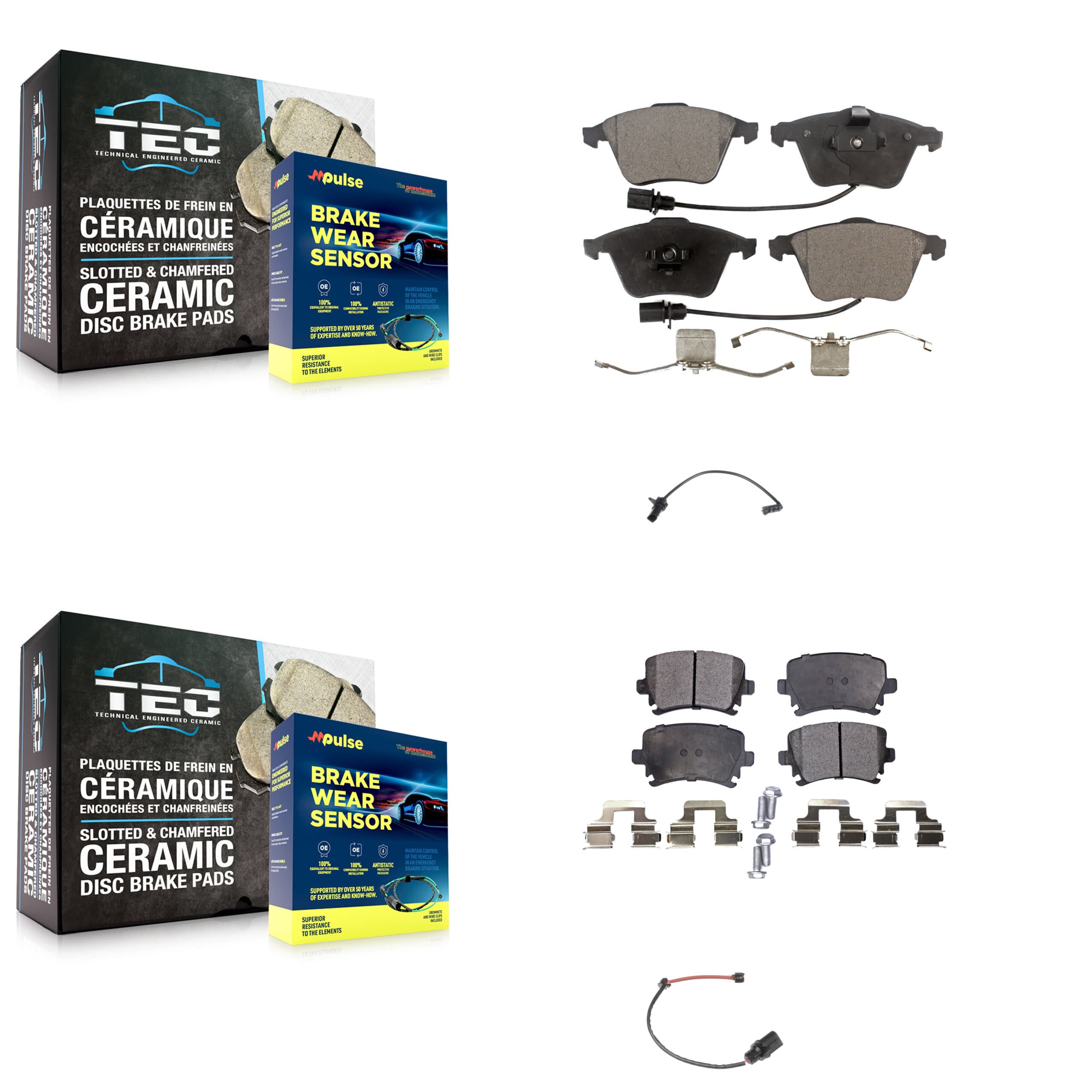 TEC - KTW-100317 - Front and Rear Disc Brake Pad Kits image 1