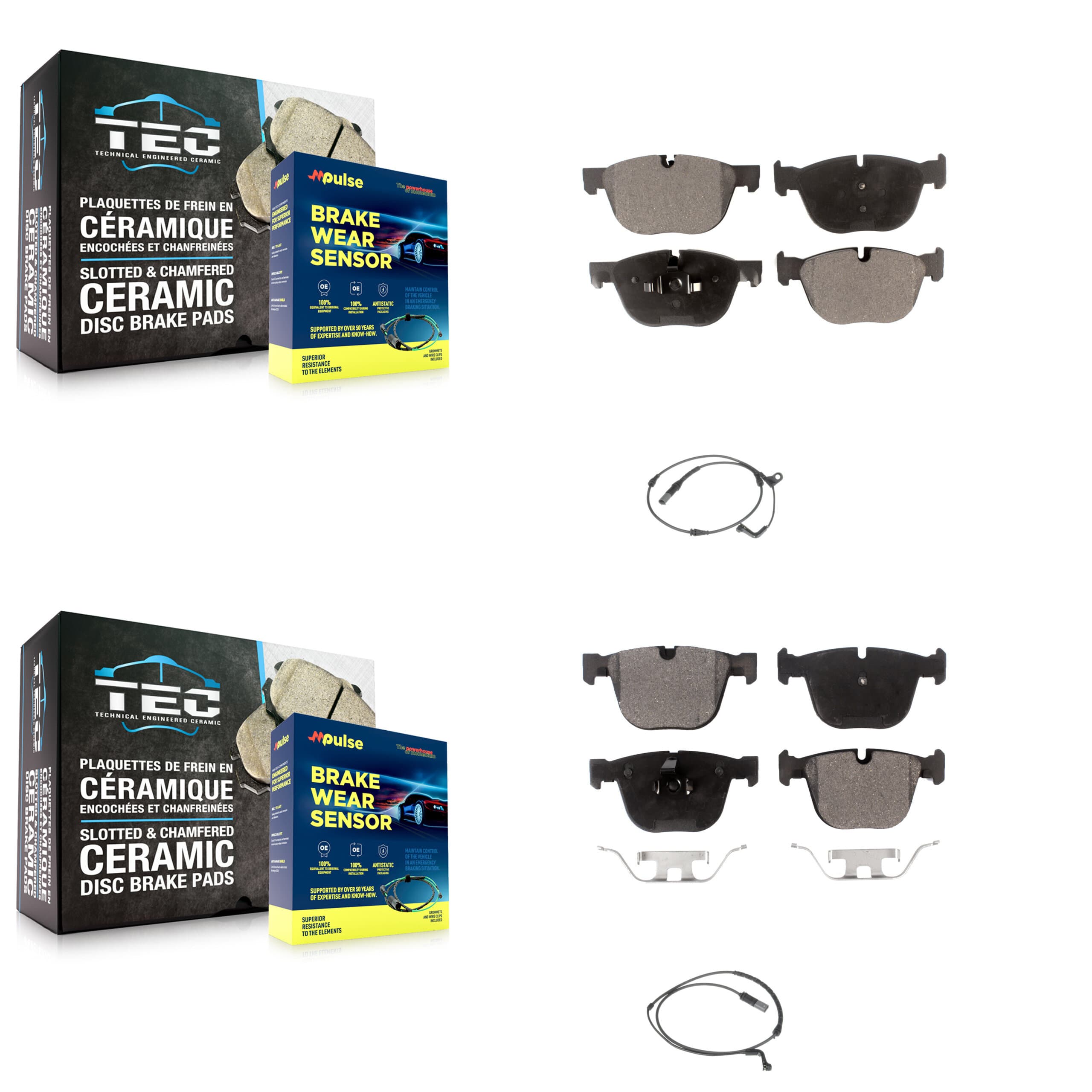 TEC - KTW-100335 - Front and Rear Disc Brake Pad Kits image 1