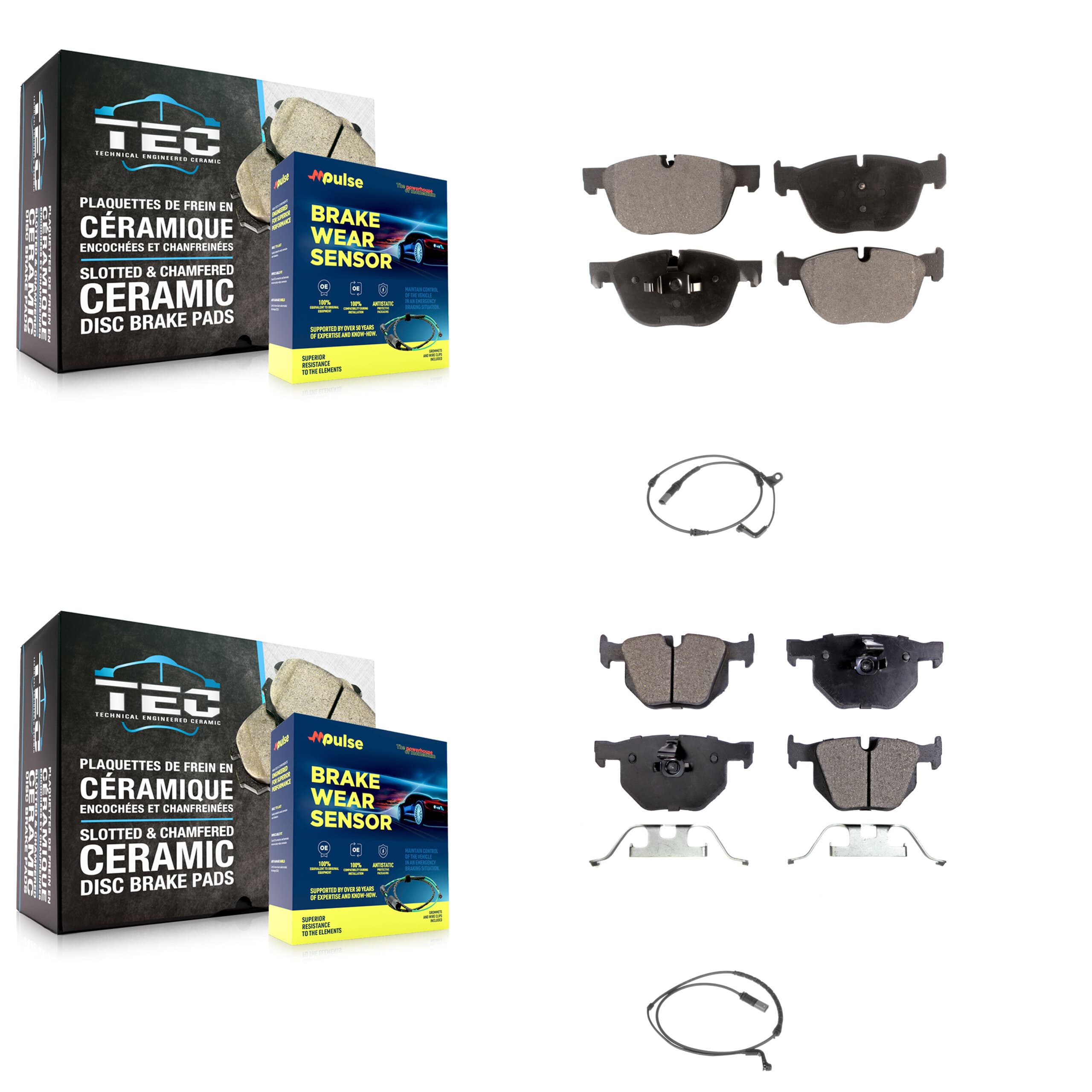 TEC - KTW-100336 - Front and Rear Disc Brake Pad Kits image 1