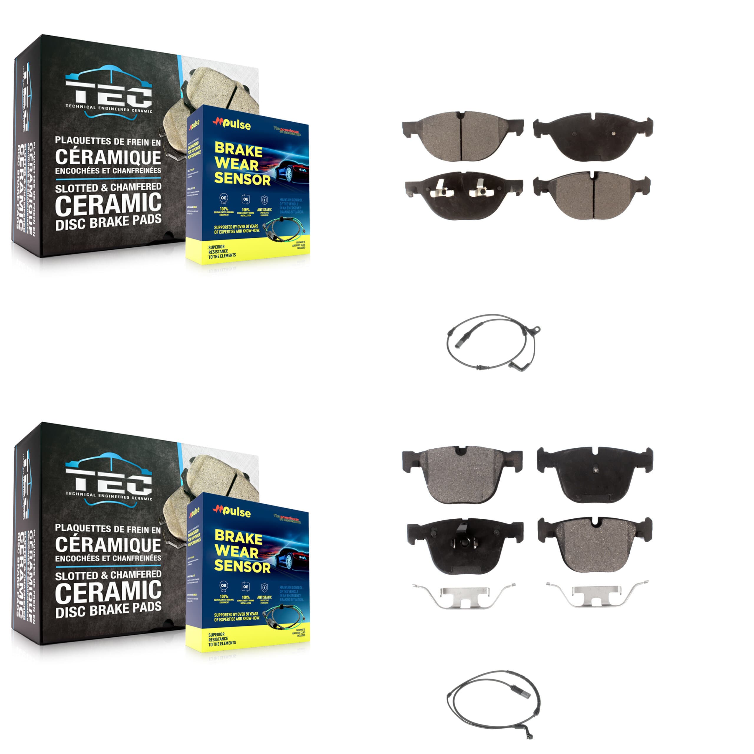 TEC - KTW-100338 - Front and Rear Disc Brake Pad Kits image 1