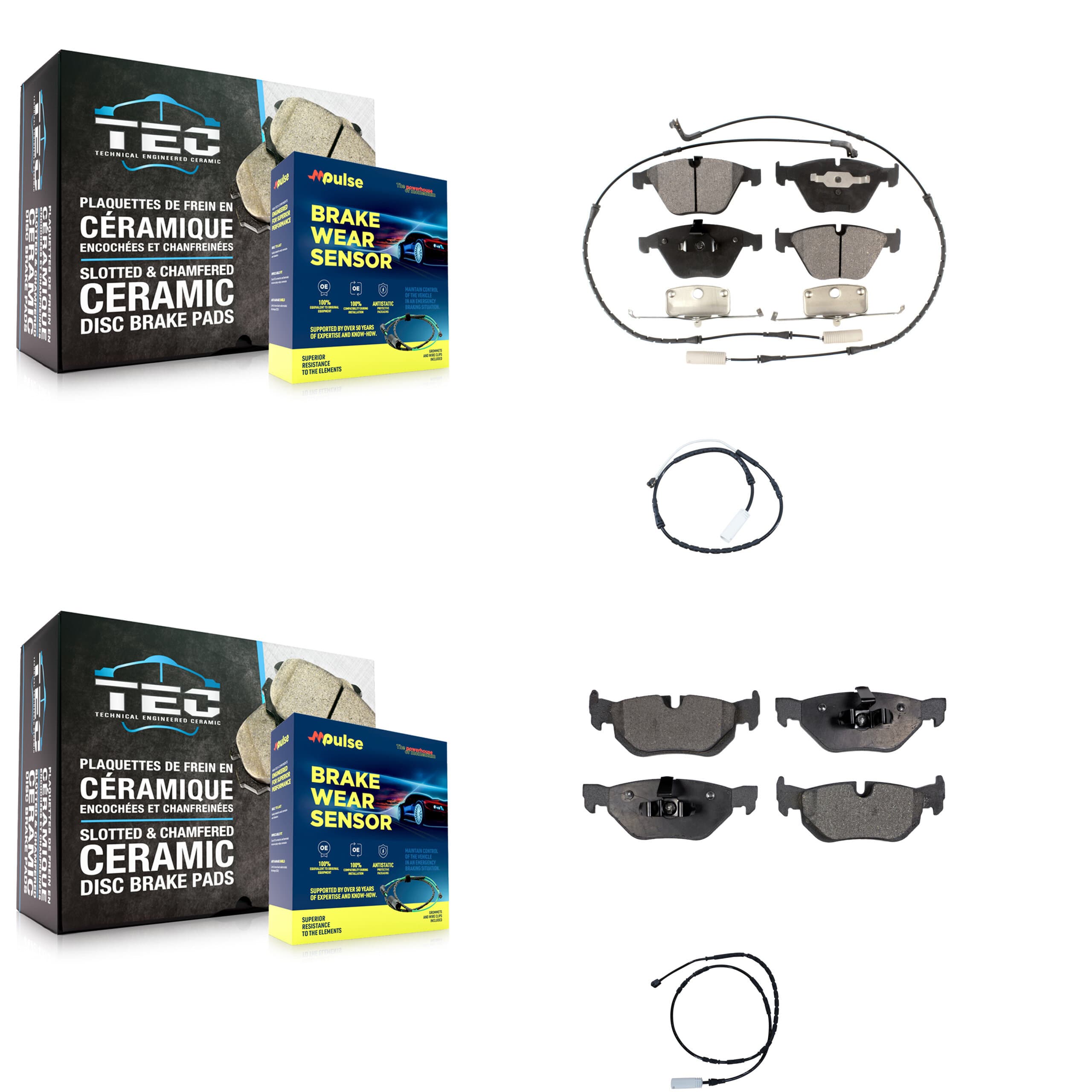 TEC - KTW-100346 - Front and Rear Disc Brake Pad Kits image 1