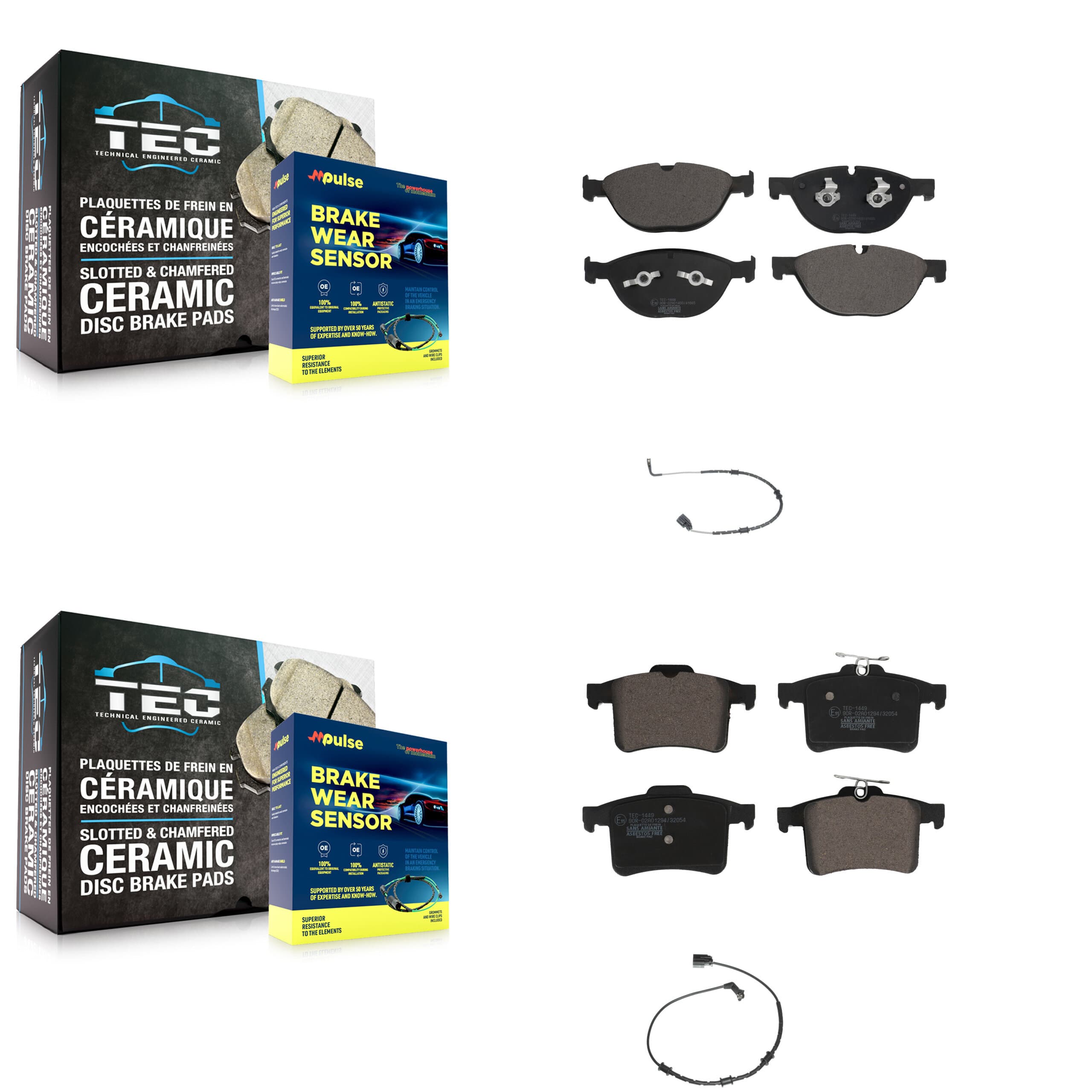 TEC - KTW-100364 - Front and Rear Disc Brake Pad Kits image 1