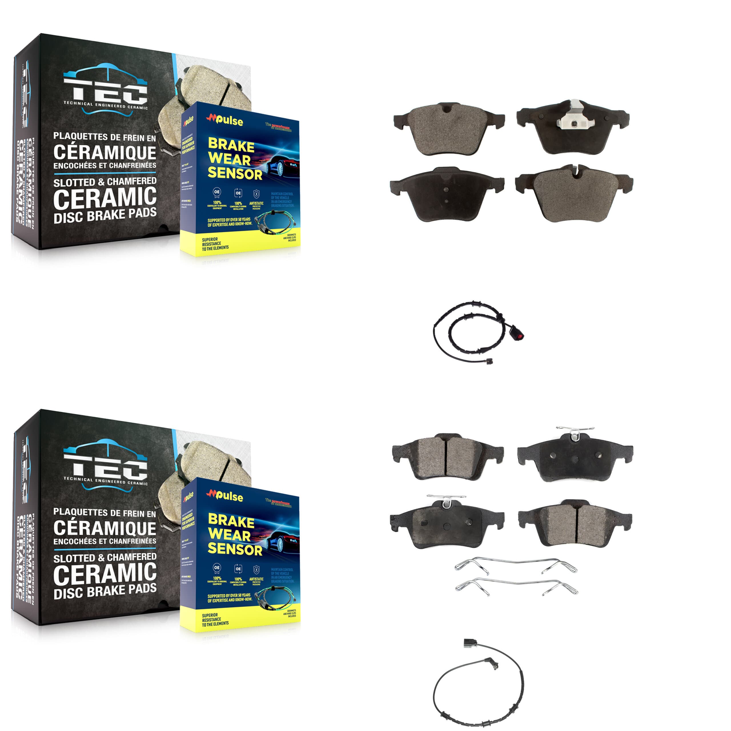 TEC - KTW-100365 - Front and Rear Disc Brake Pad Kits image 1
