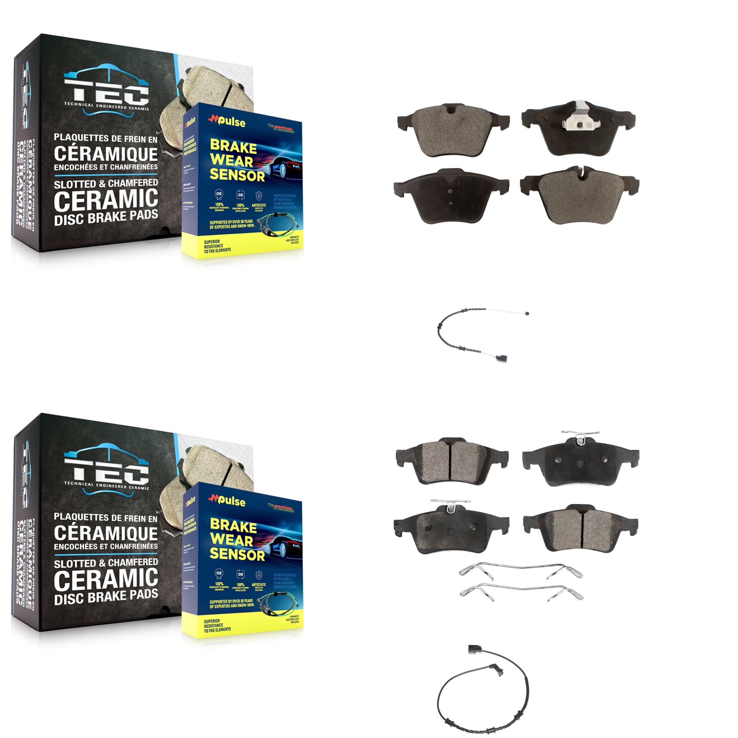 TEC - KTW-100366 - Front and Rear Disc Brake Pad Kits image 1