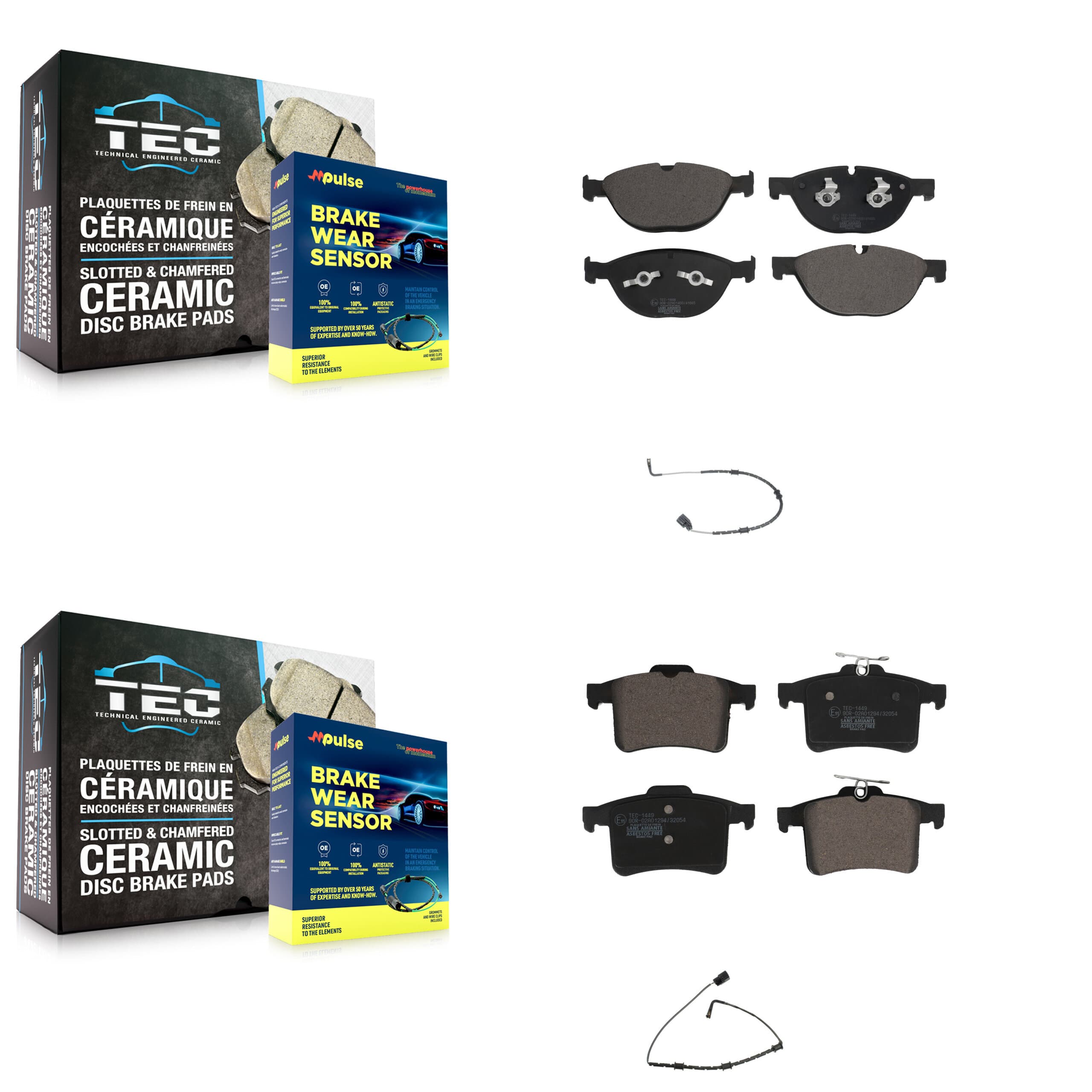 TEC - KTW-100368 - Front and Rear Disc Brake Pad Kits image 1