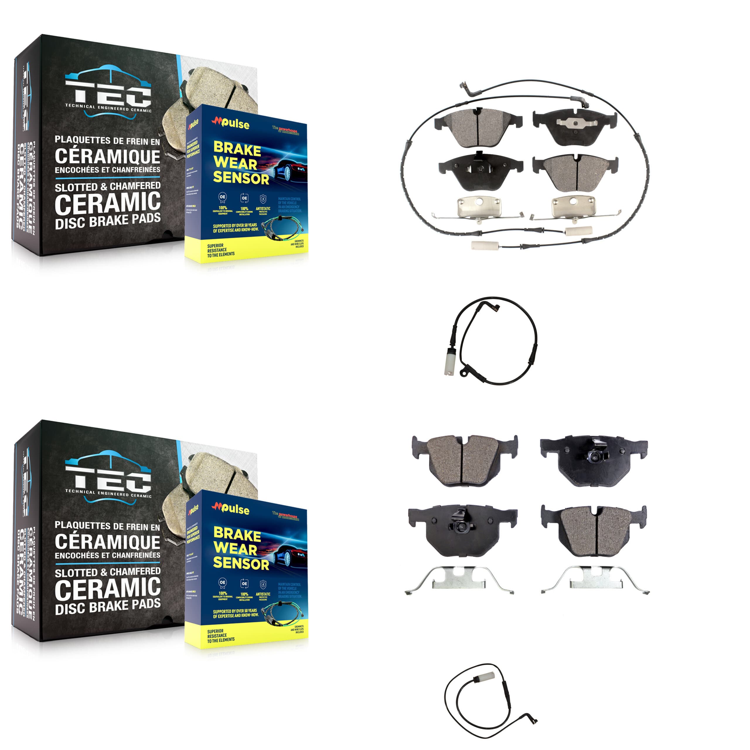 TEC - KTW-100378 - Front and Rear Disc Brake Pad Kits image 1