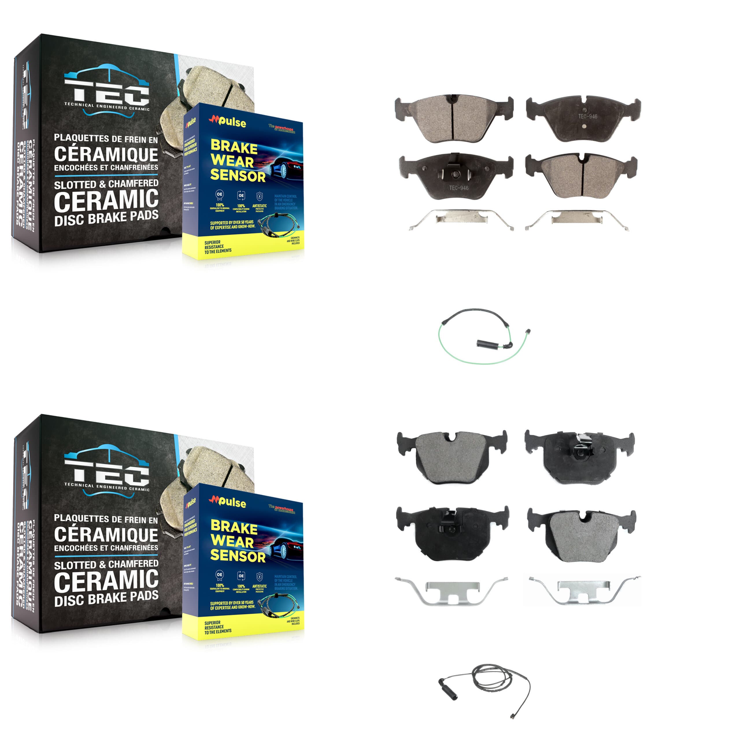 TEC - KTW-100386 - Front and Rear Disc Brake Pad Kits image 1