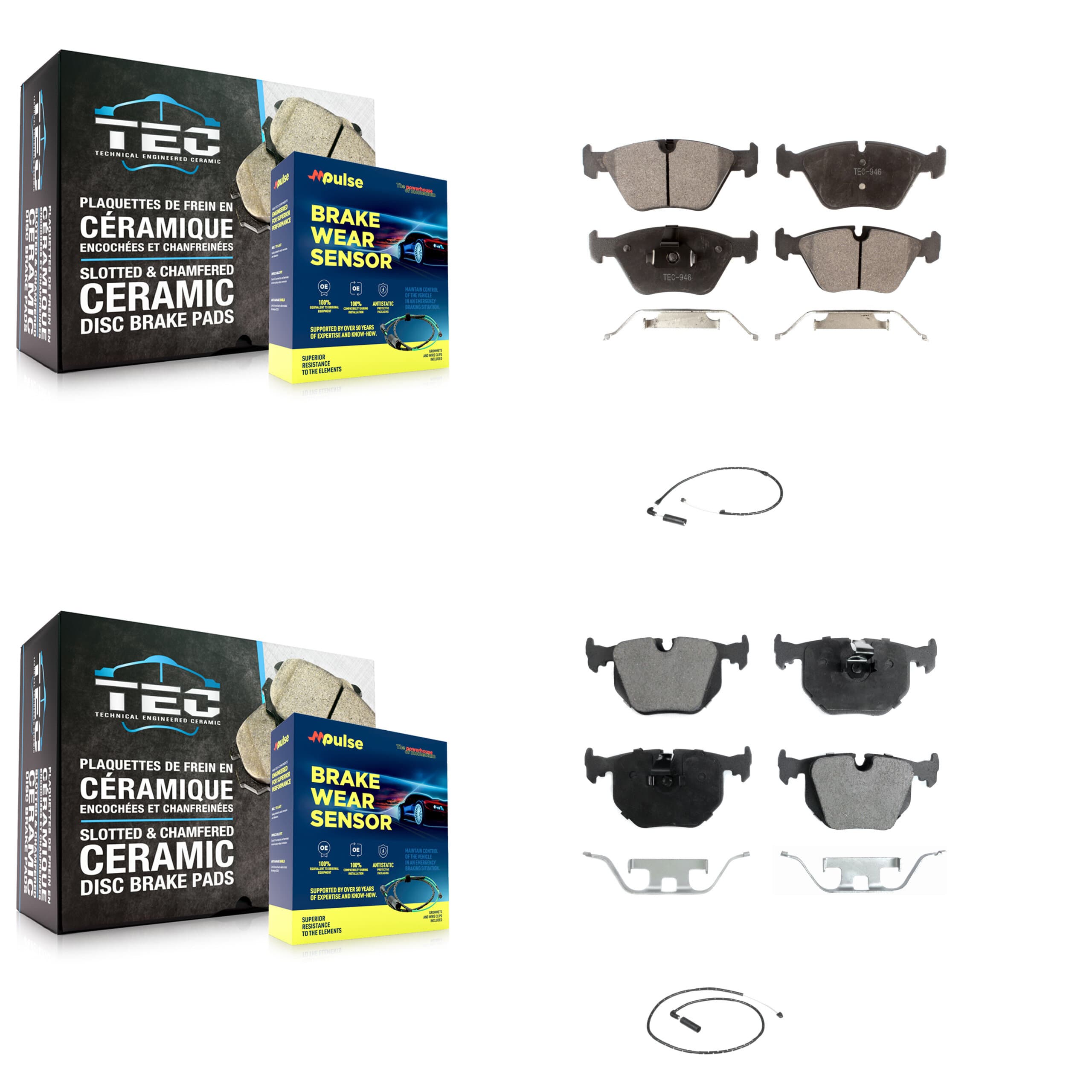 TEC - KTW-100390 - Front and Rear Disc Brake Pad Kits image 1