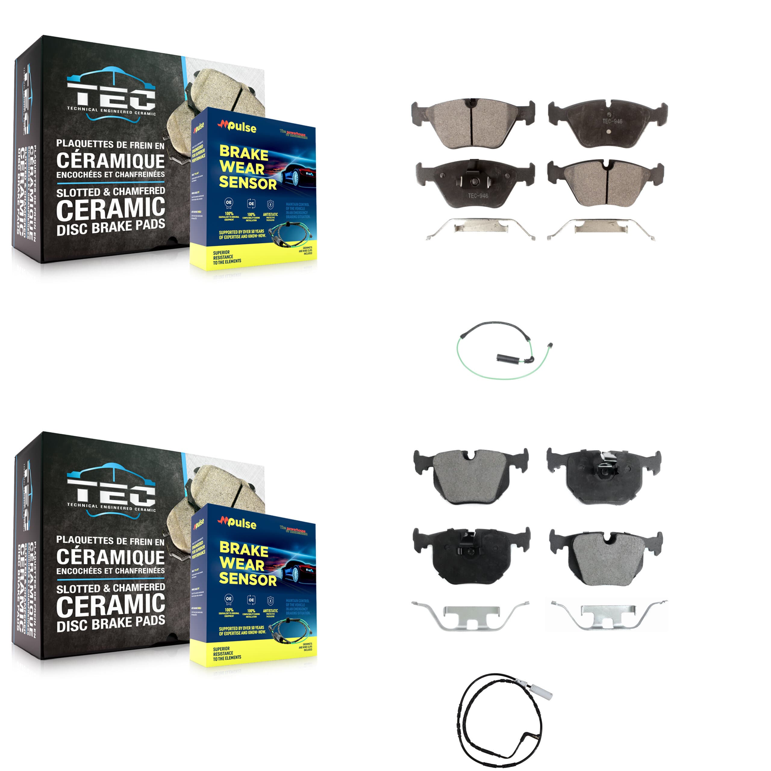 TEC - KTW-100391 - Front and Rear Disc Brake Pad Kits image 1