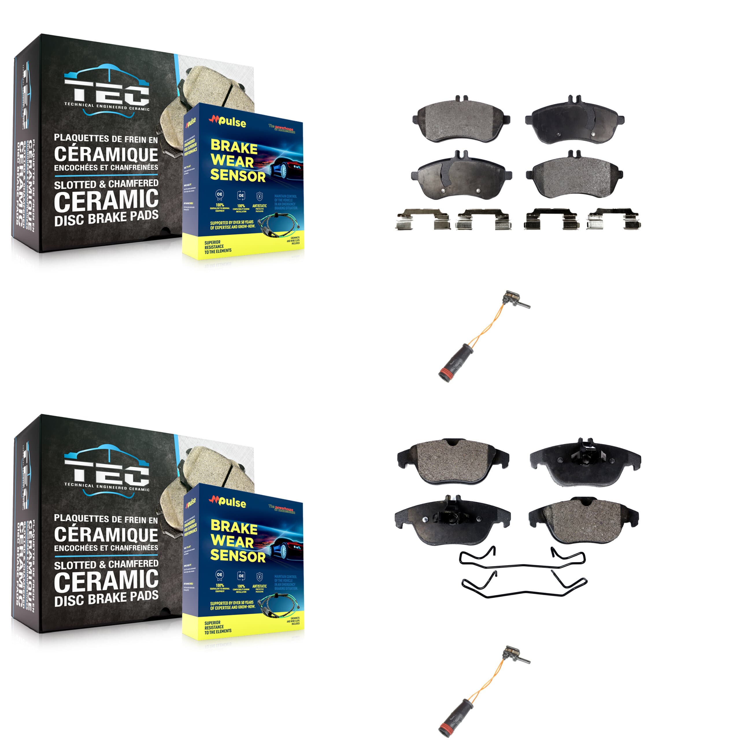 TEC - KTW-100393 - Front and Rear Disc Brake Pad Kits image 1