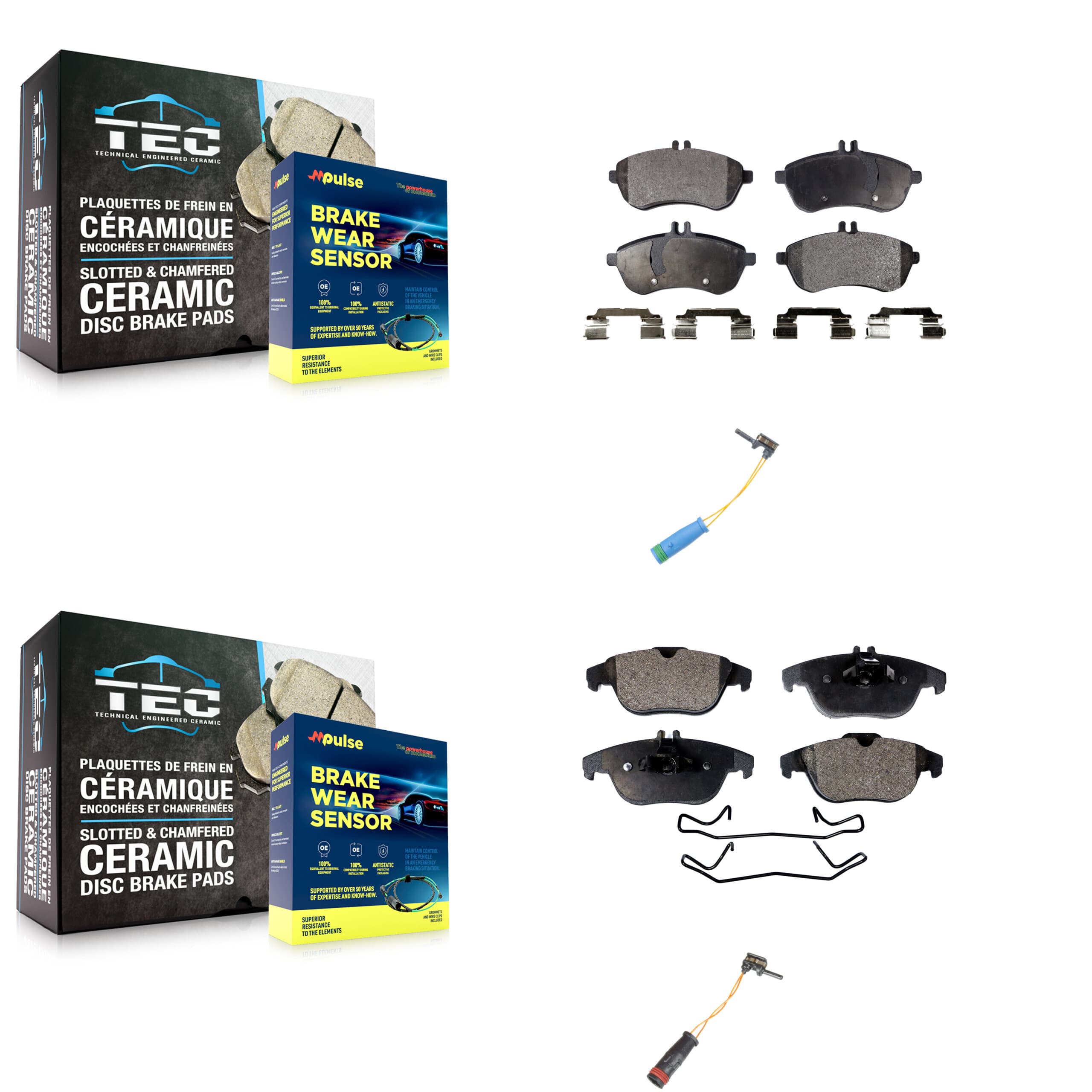 TEC - KTW-100395 - Front and Rear Disc Brake Pad Kits image 1