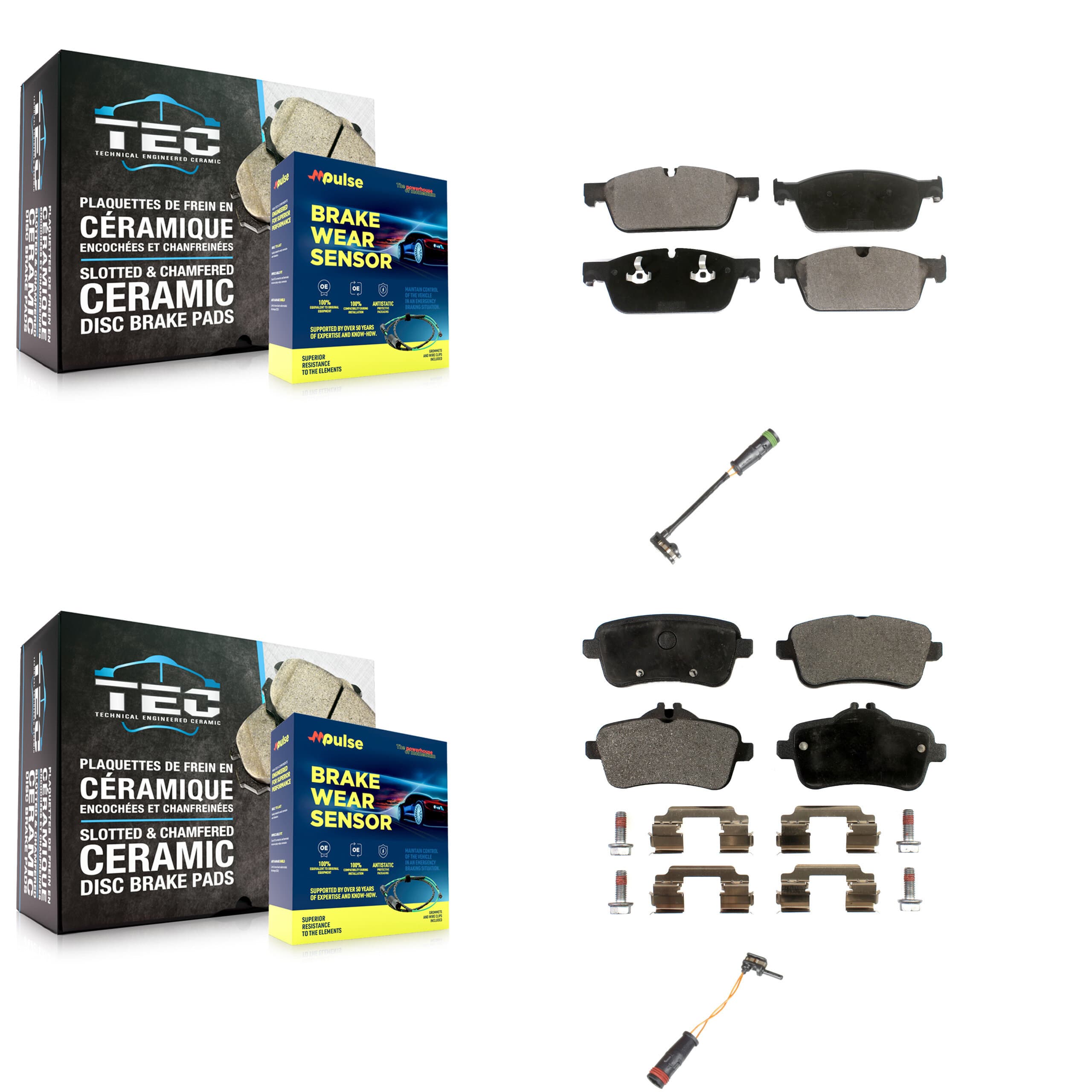TEC - KTW-100402 - Front and Rear Disc Brake Pad Kits image 1