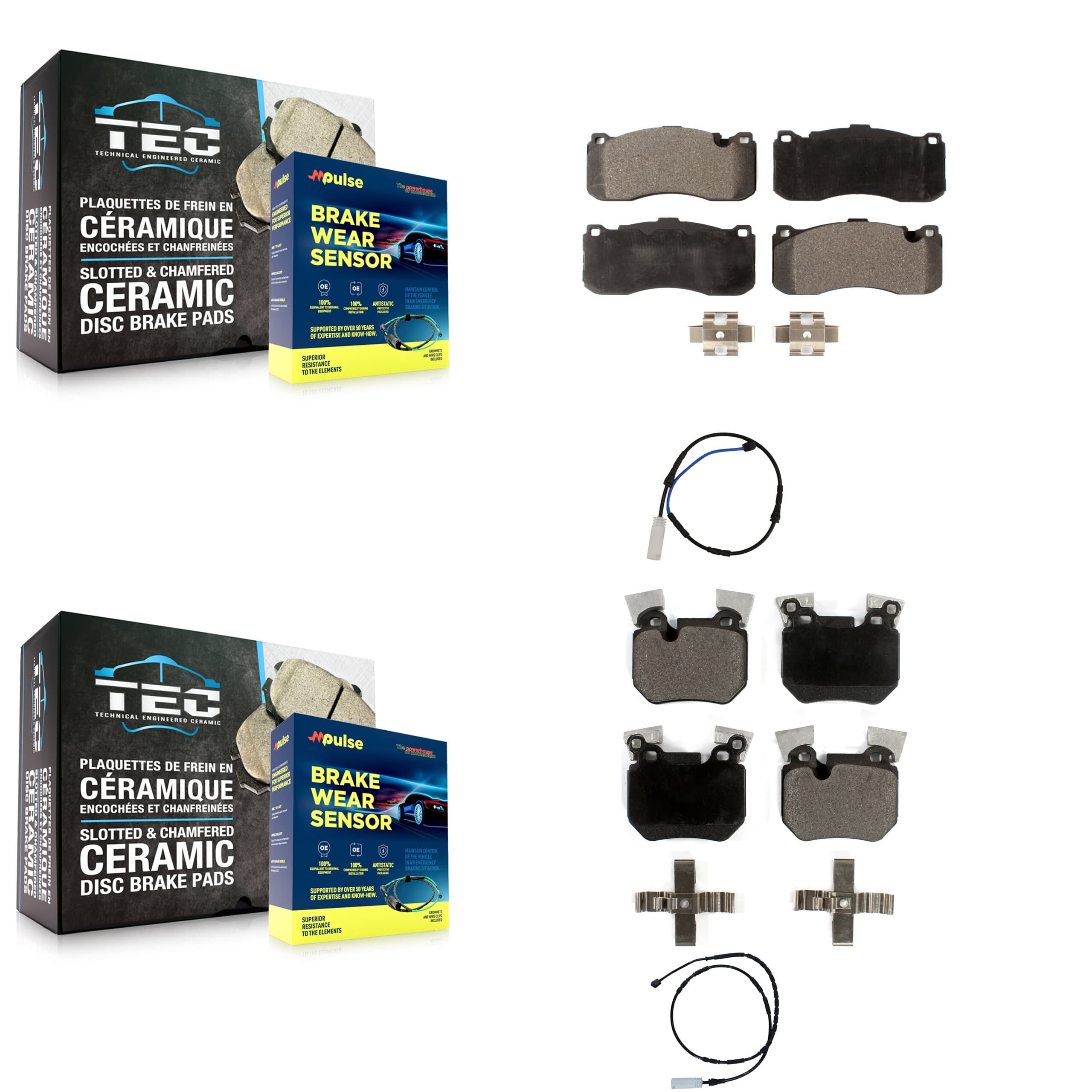 TEC - KTW-100420 - Front and Rear Disc Brake Pad Kits image 1