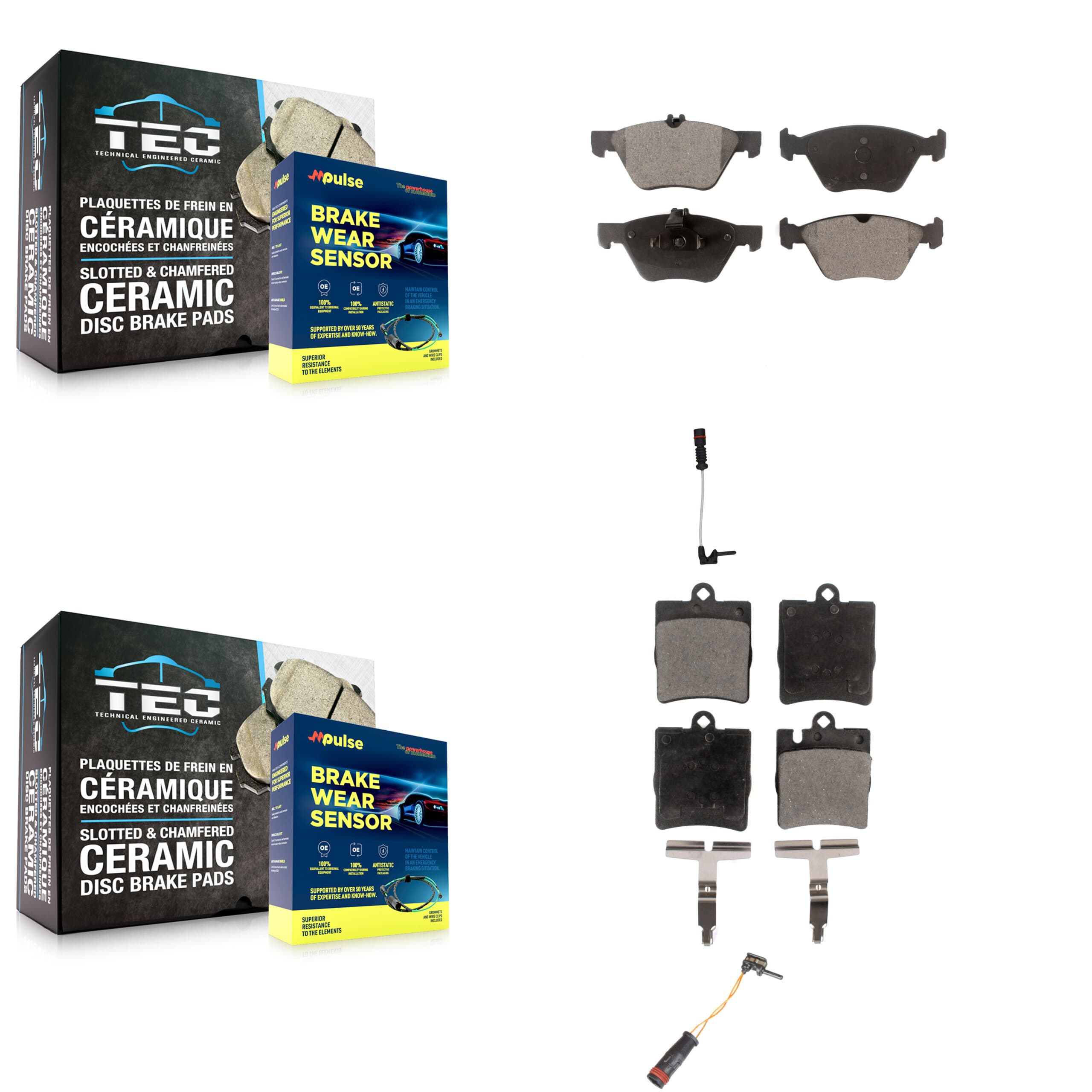 TEC - KTW-100429 - Front and Rear Disc Brake Pad Kits image 1