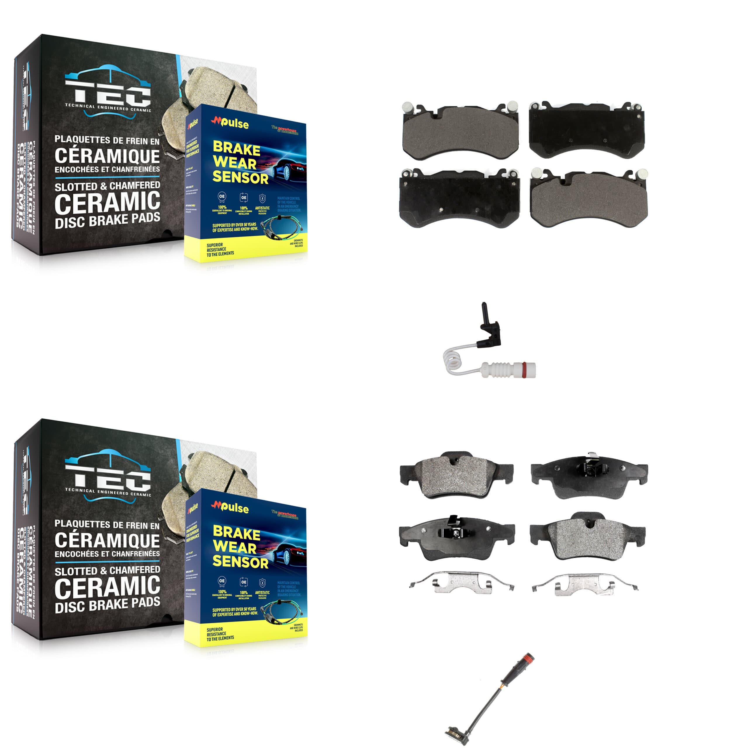 TEC - KTW-100436 - Front and Rear Disc Brake Pad Kits image 1