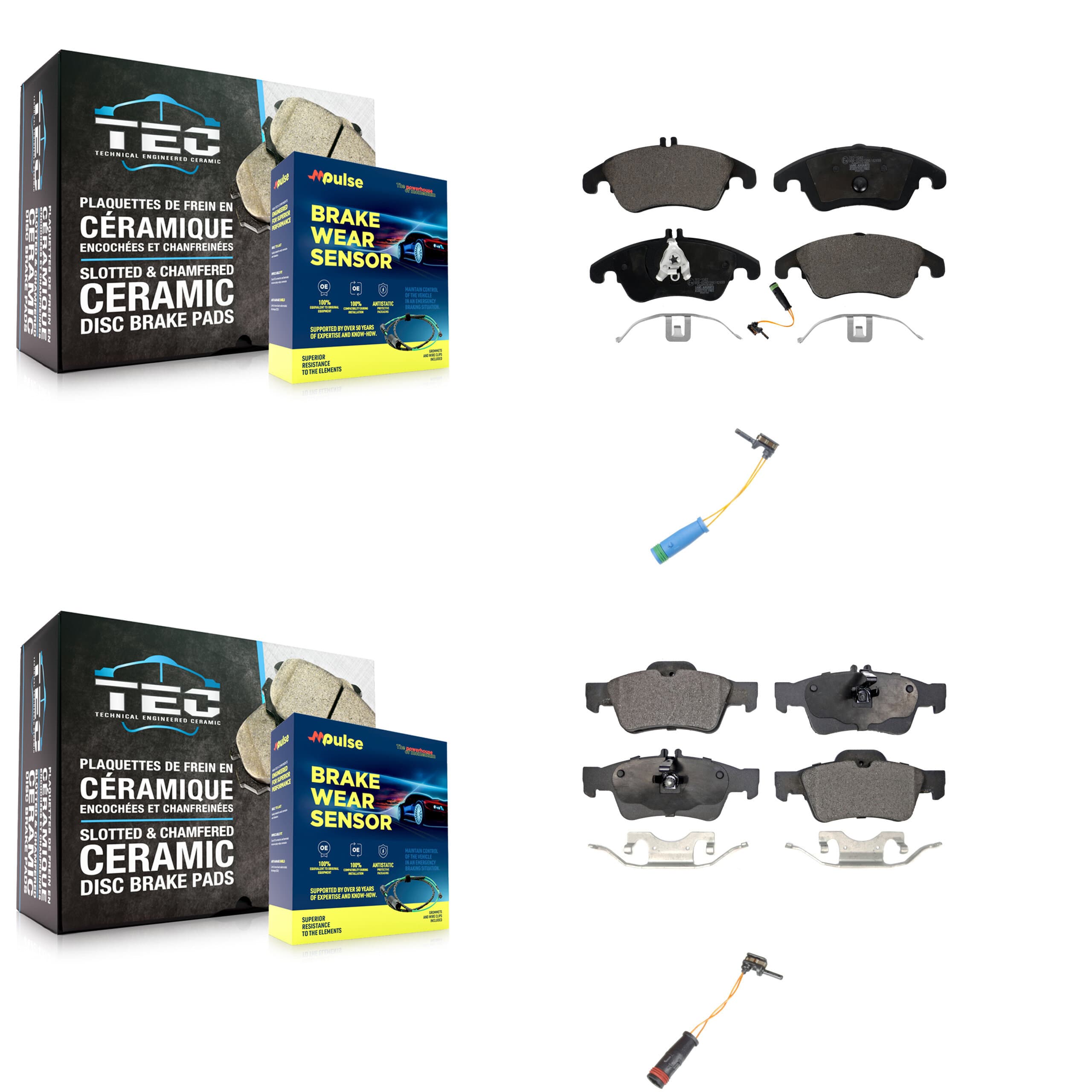 TEC - KTW-100443 - Front and Rear Disc Brake Pad Kits image 1