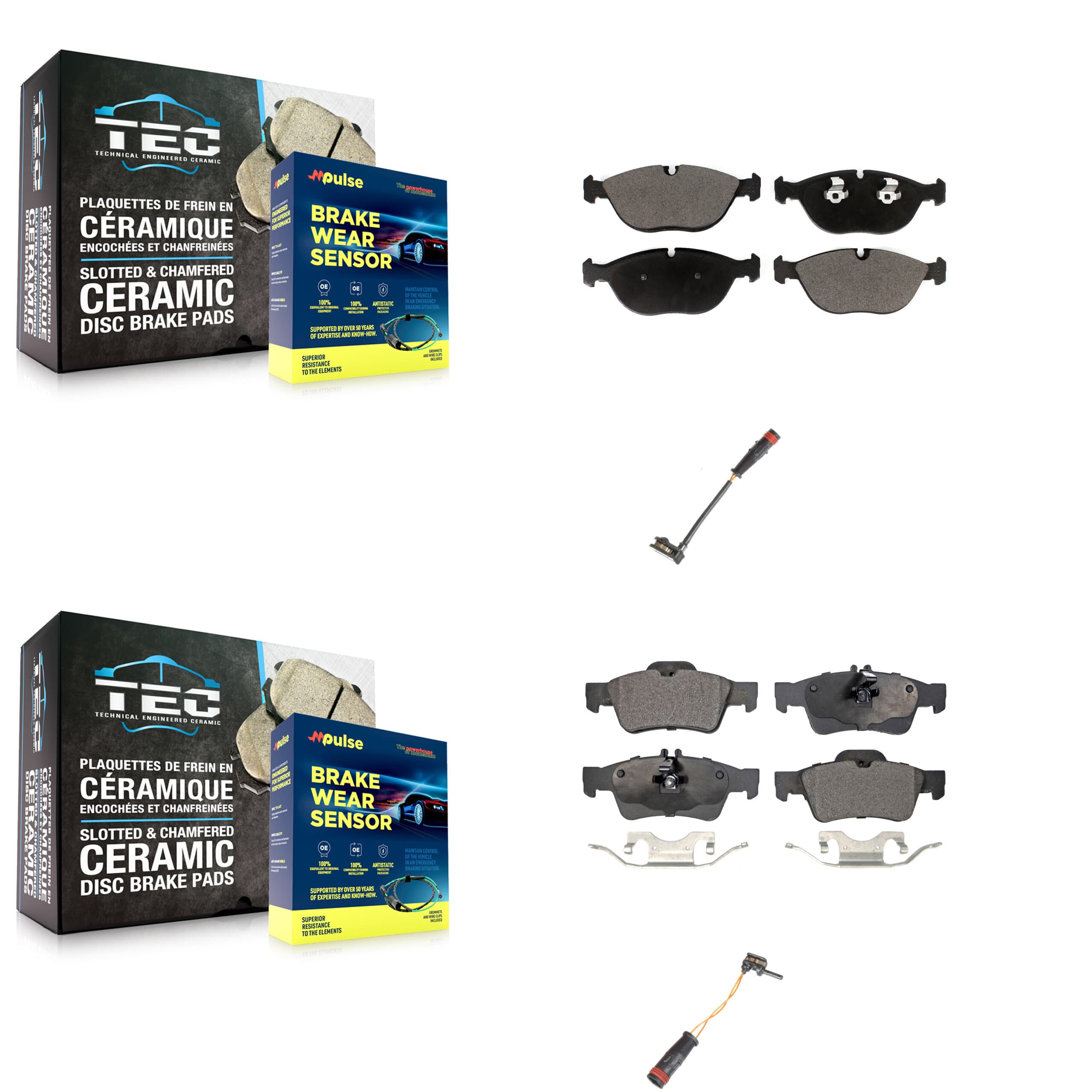 TEC - KTW-100446 - Front and Rear Disc Brake Pad Kits image 1