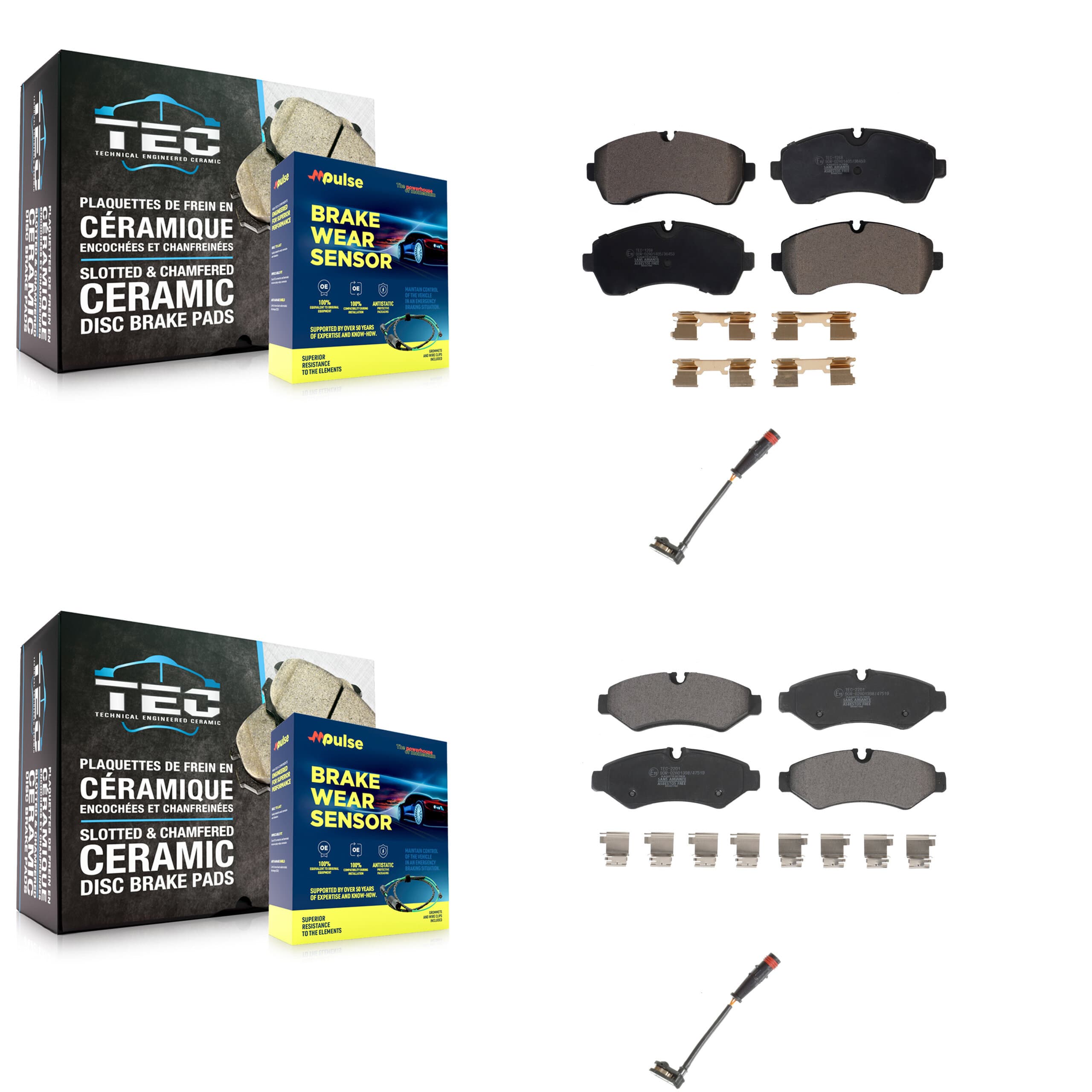 TEC - KTW-100454 - Front and Rear Disc Brake Pad Kits image 1
