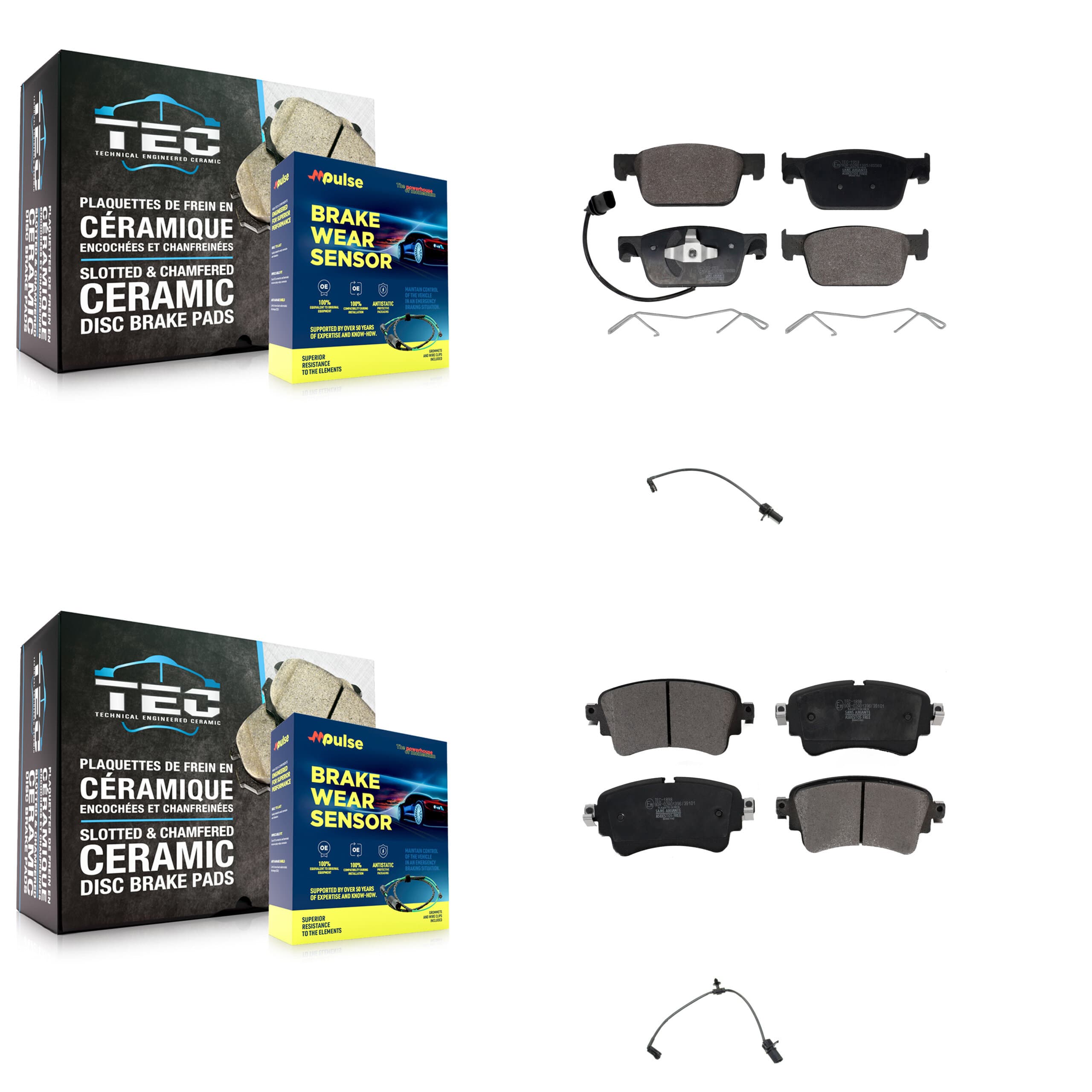 TEC - KTW-100455 - Front and Rear Disc Brake Pad Kits image 1