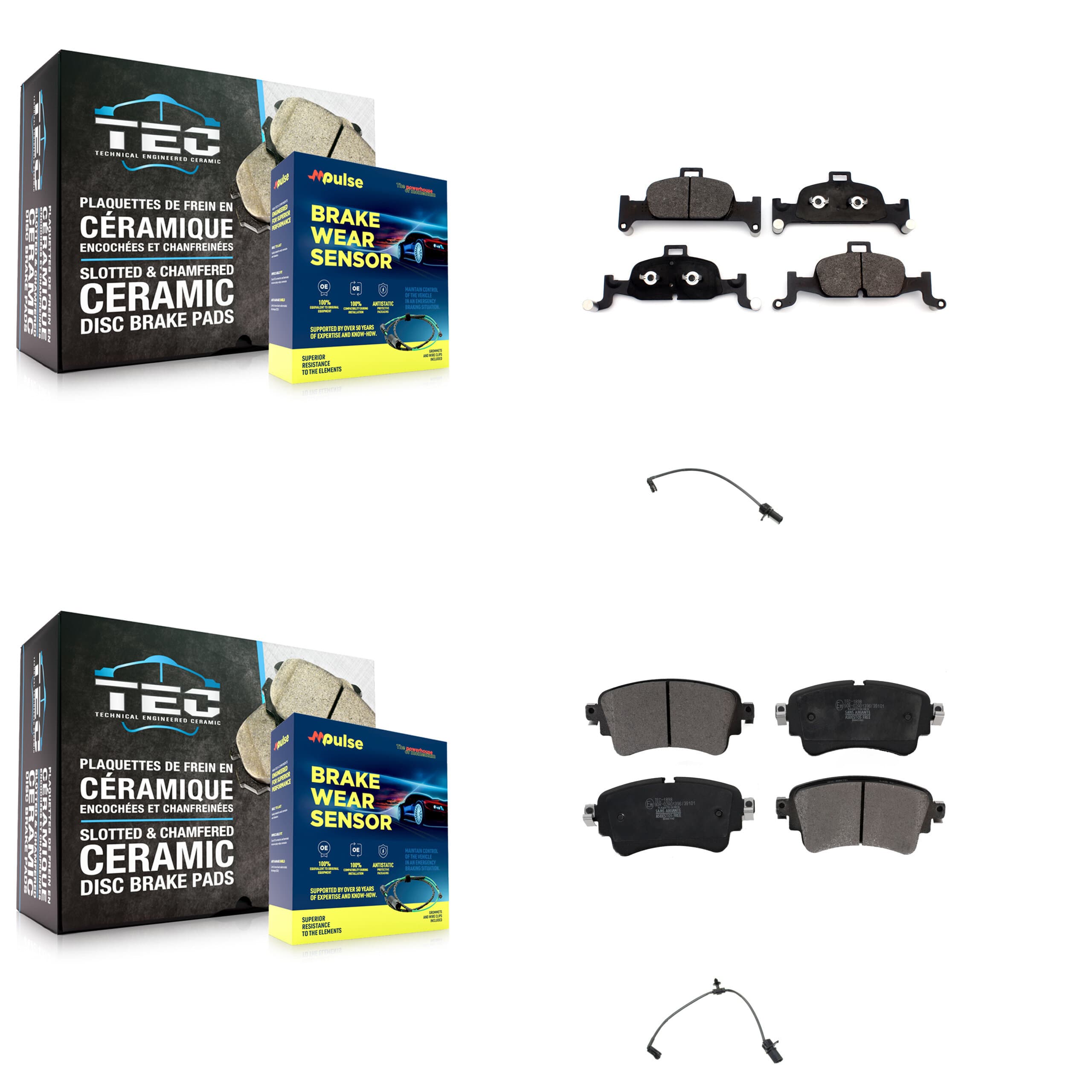 TEC - KTW-100456 - Front and Rear Disc Brake Pad Kits image 1