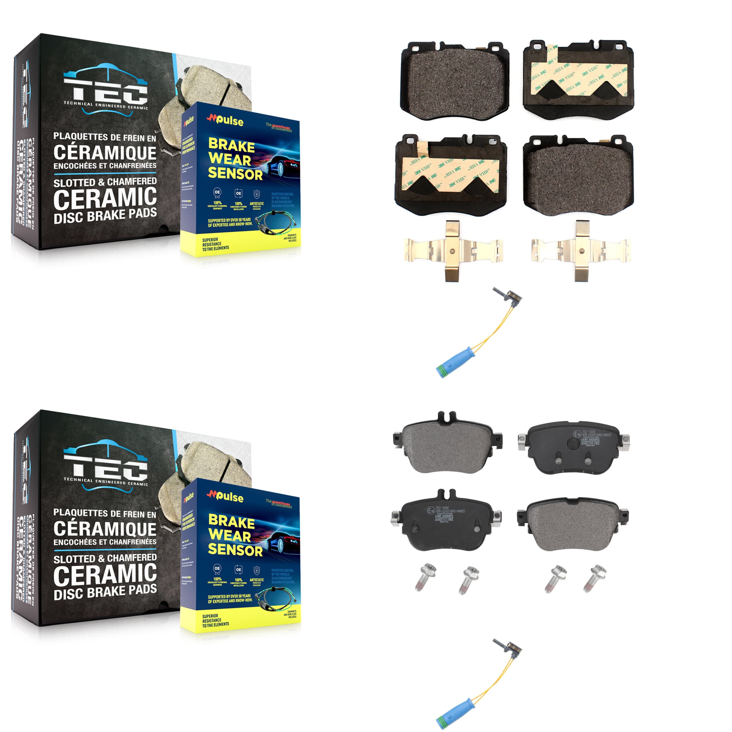 TEC - KTW-100459 - Front and Rear Disc Brake Pad Kits image 1