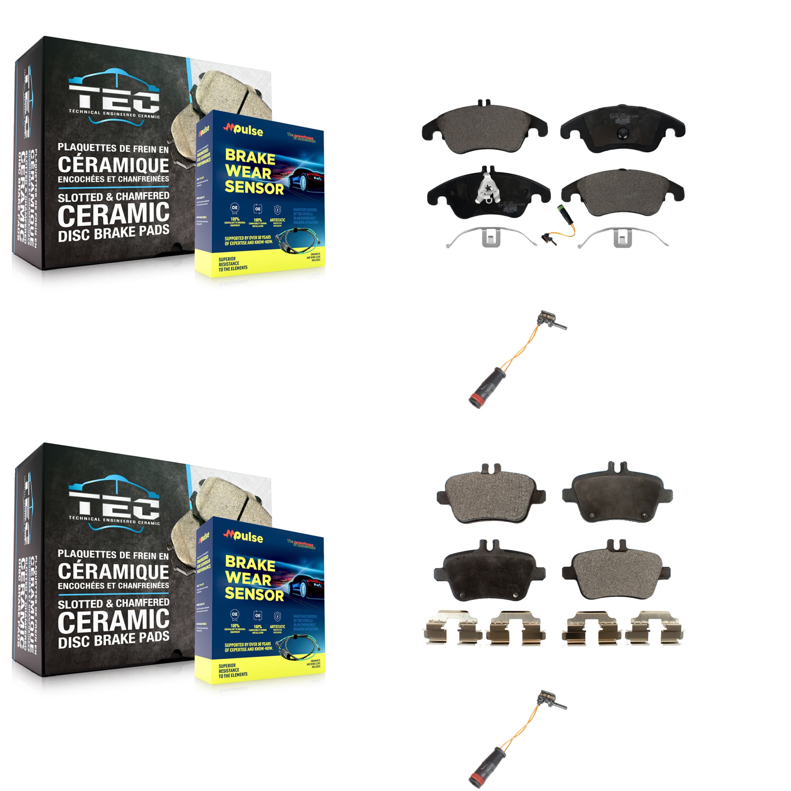 TEC - KTW-100460 - Front and Rear Disc Brake Pad Kits image 1