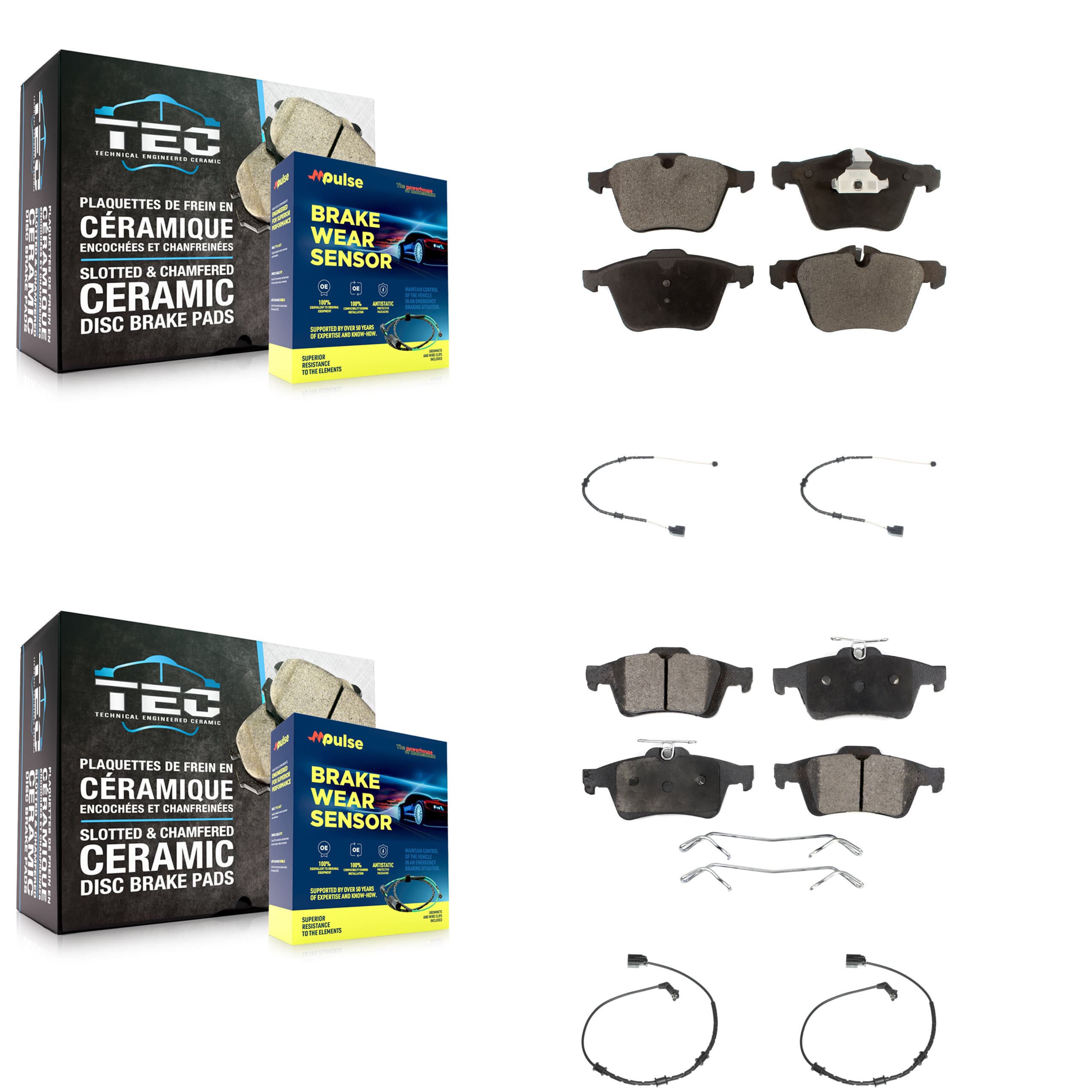 TEC - KTW-100498 - Front and Rear Disc Brake Pad Kits image 1