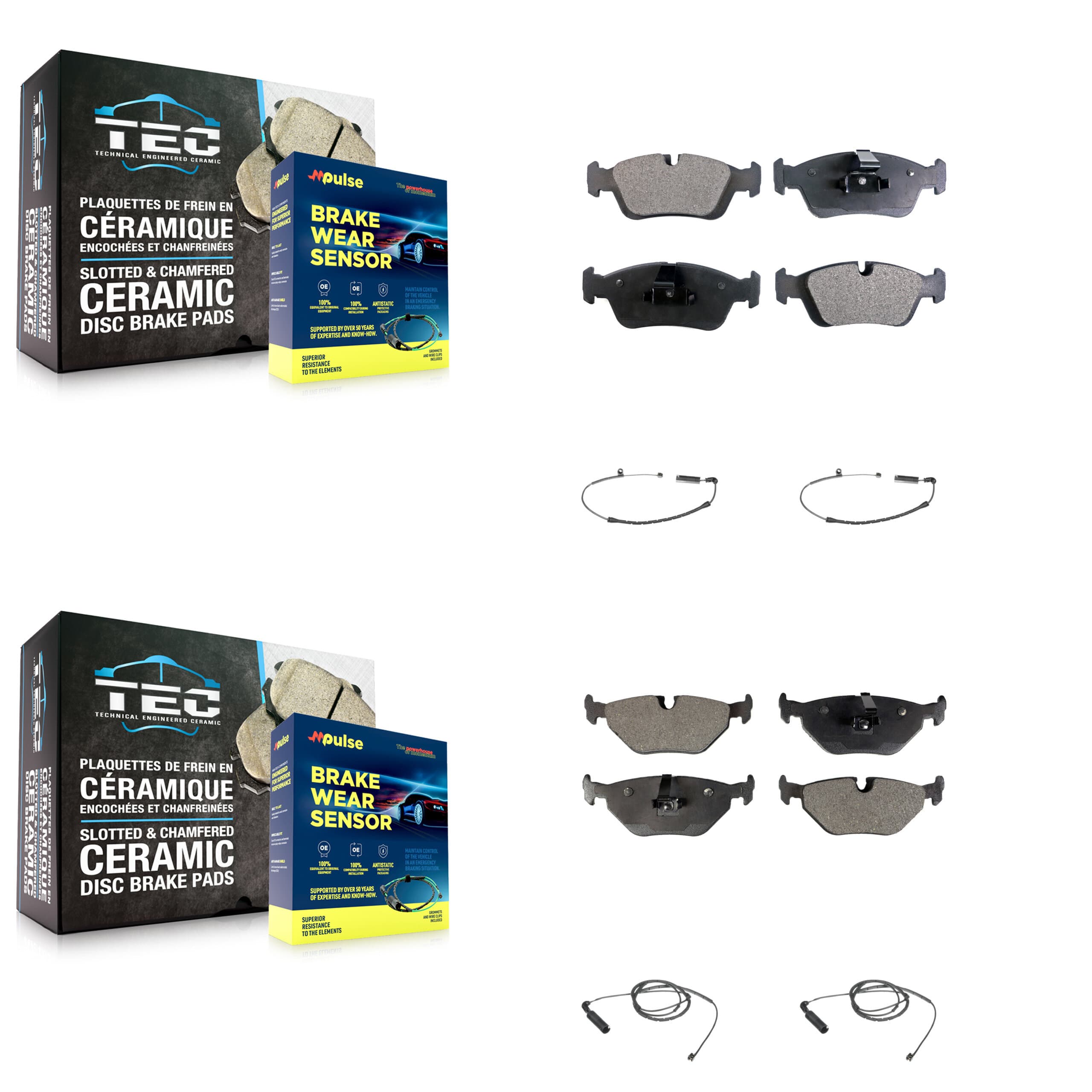 TEC - KTW-100521 - Front and Rear Disc Brake Pad Kits image 1