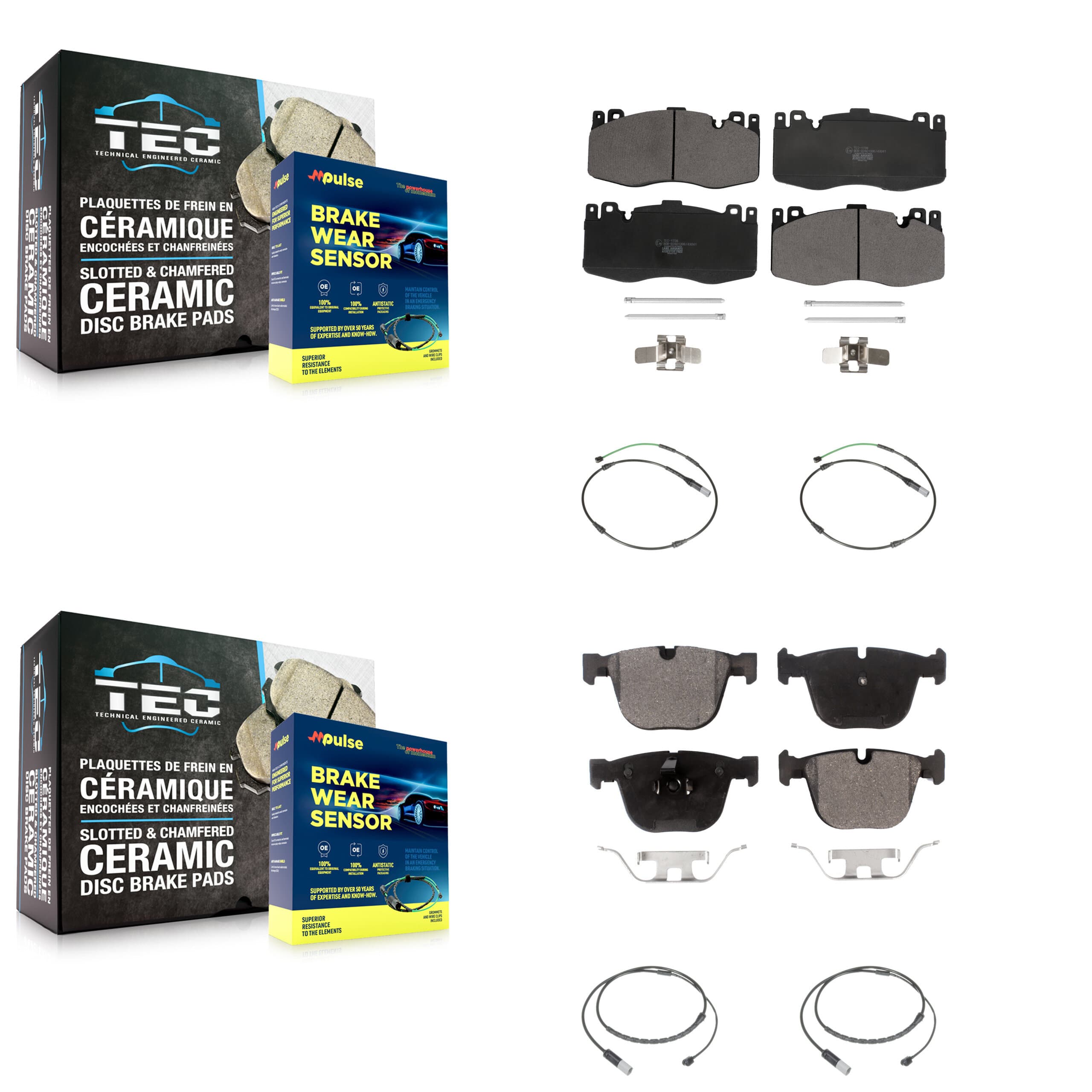 TEC - KTW-100536 - Front and Rear Disc Brake Pad Kits image 1