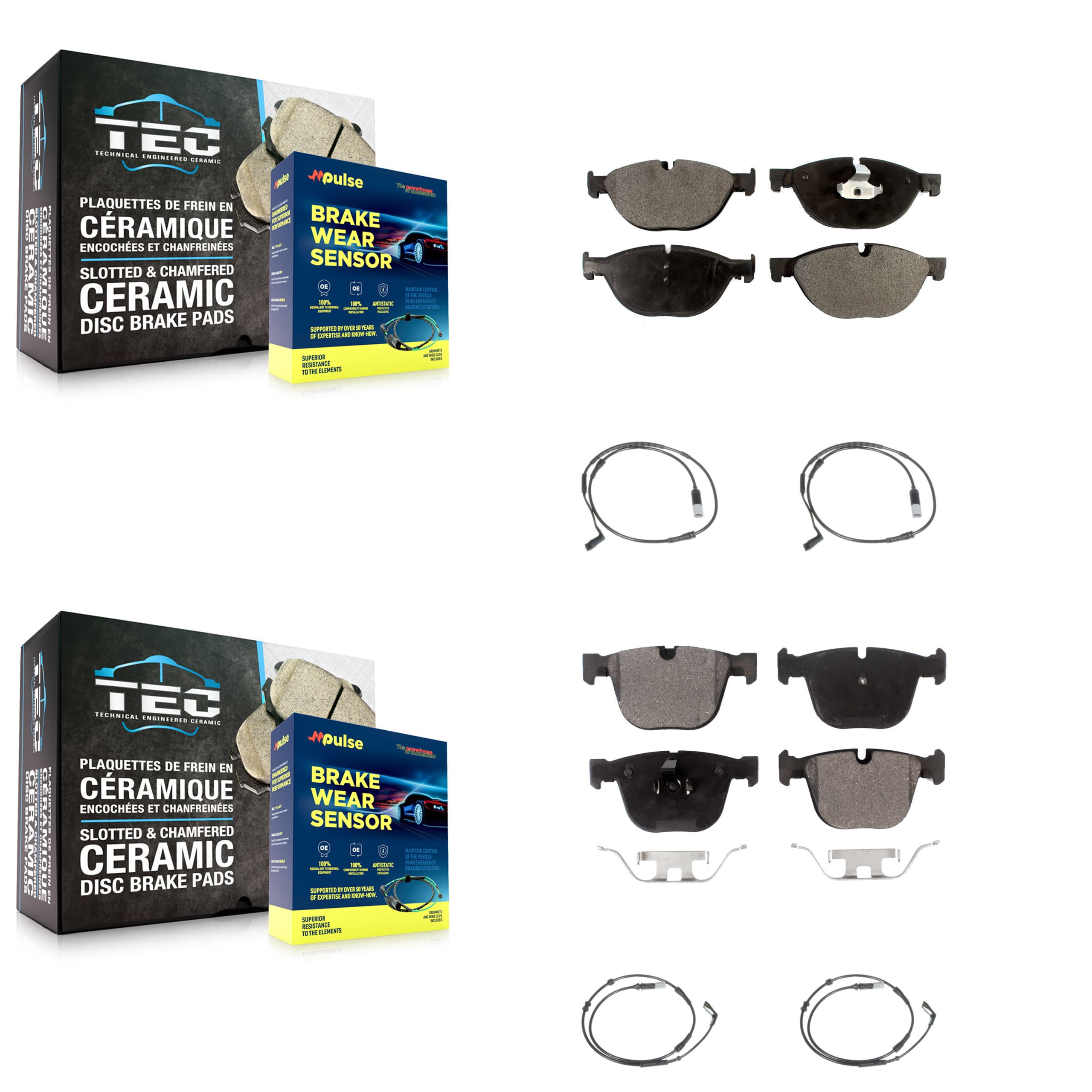 TEC - KTW-100551 - Front and Rear Disc Brake Pad Kits image 1