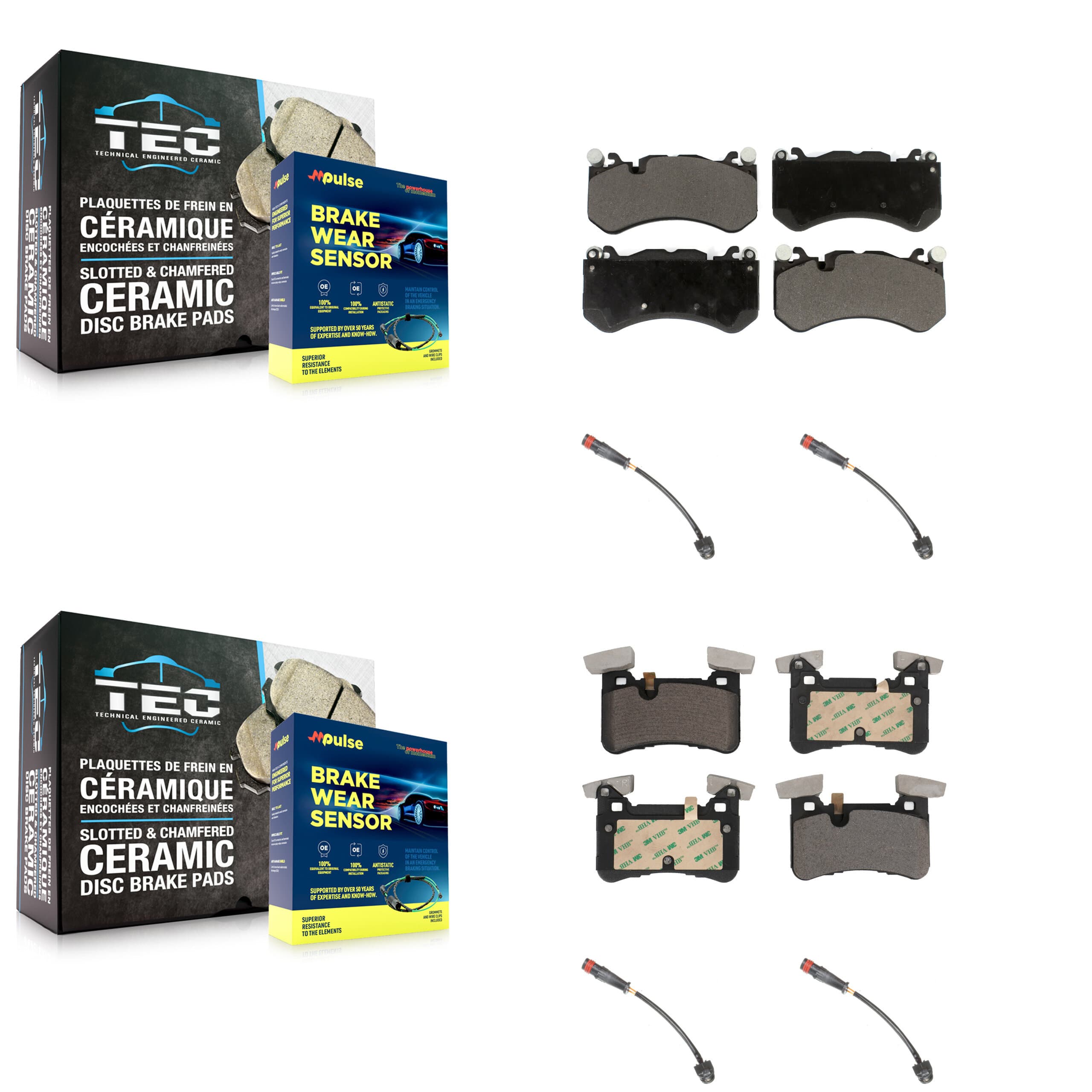 TEC - KTW-100553 - Front and Rear Disc Brake Pad Kits image 1