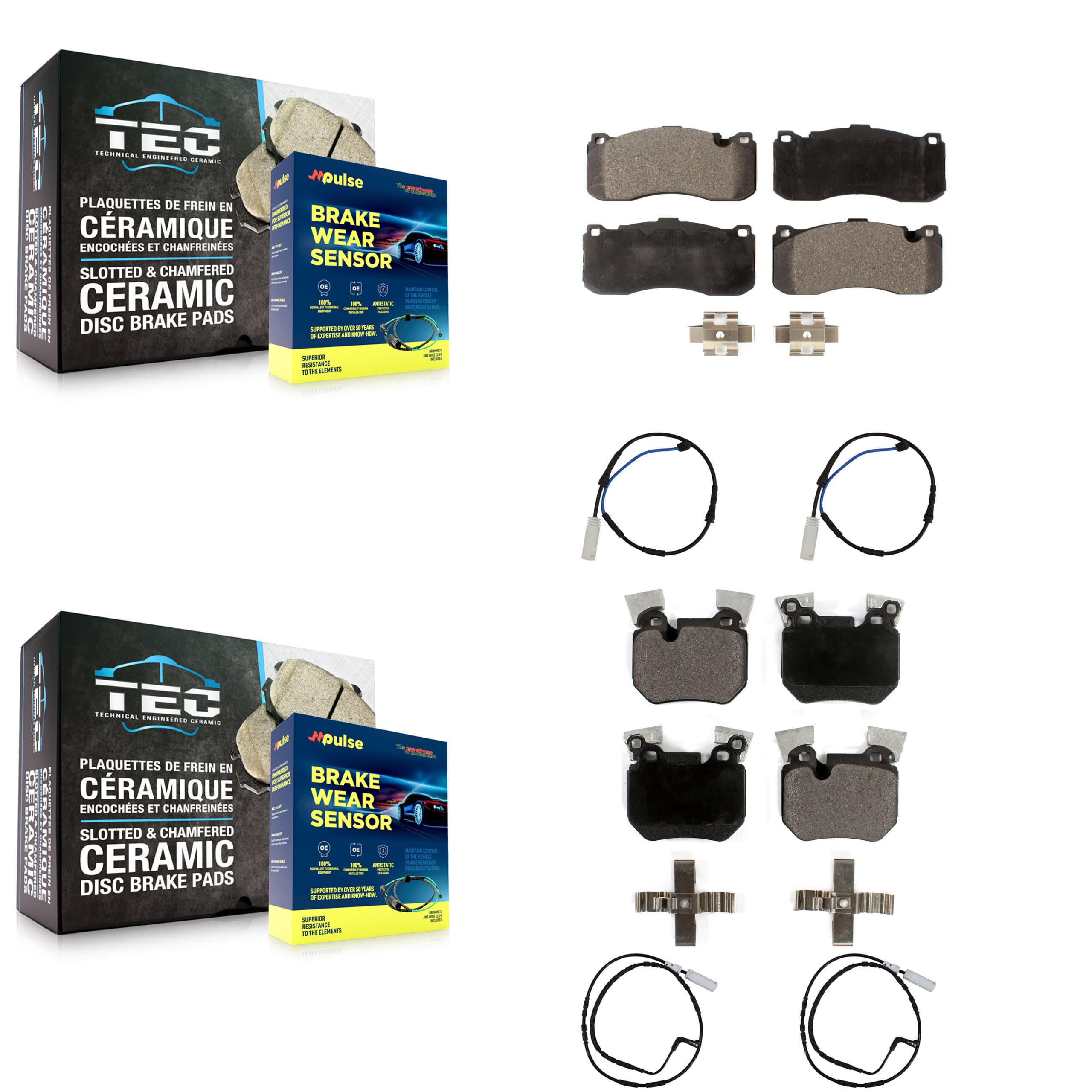 TEC - KTW-100572 - Front and Rear Disc Brake Pad Kits image 1