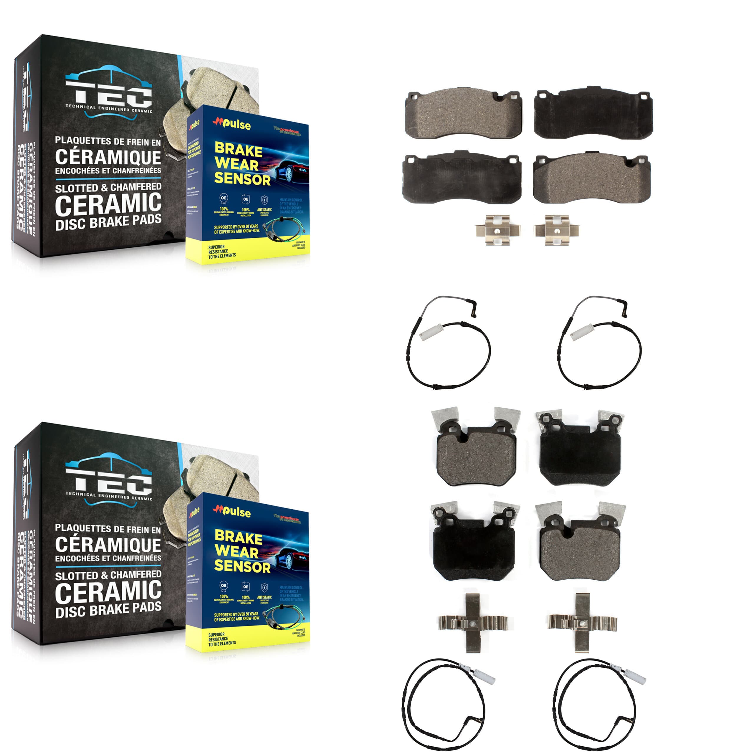 TEC - KTW-100573 - Front and Rear Disc Brake Pad Kits image 1