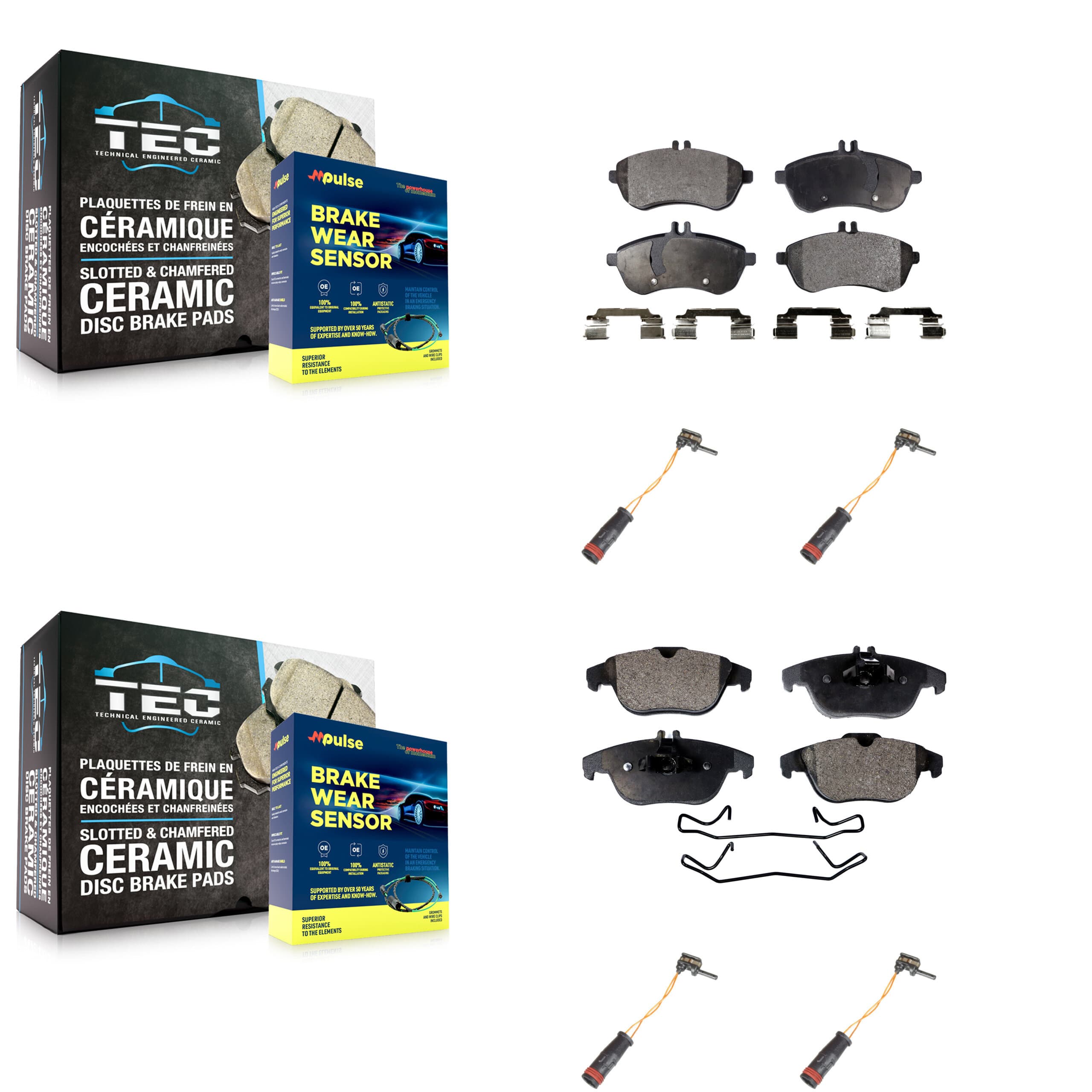 TEC - KTW-100614 - Front and Rear Disc Brake Pad Kits image 1
