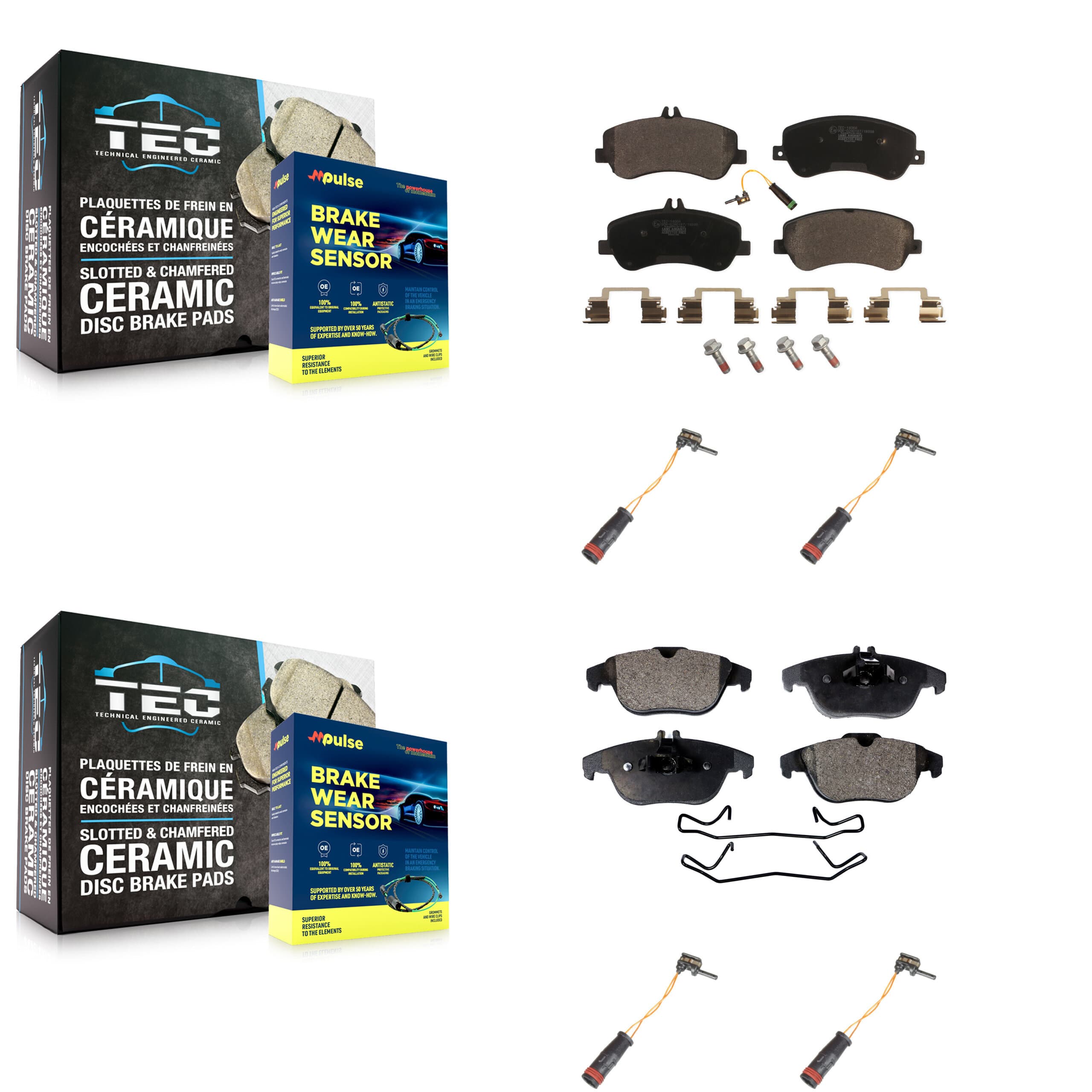TEC - KTW-100616 - Front and Rear Disc Brake Pad Kits image 1