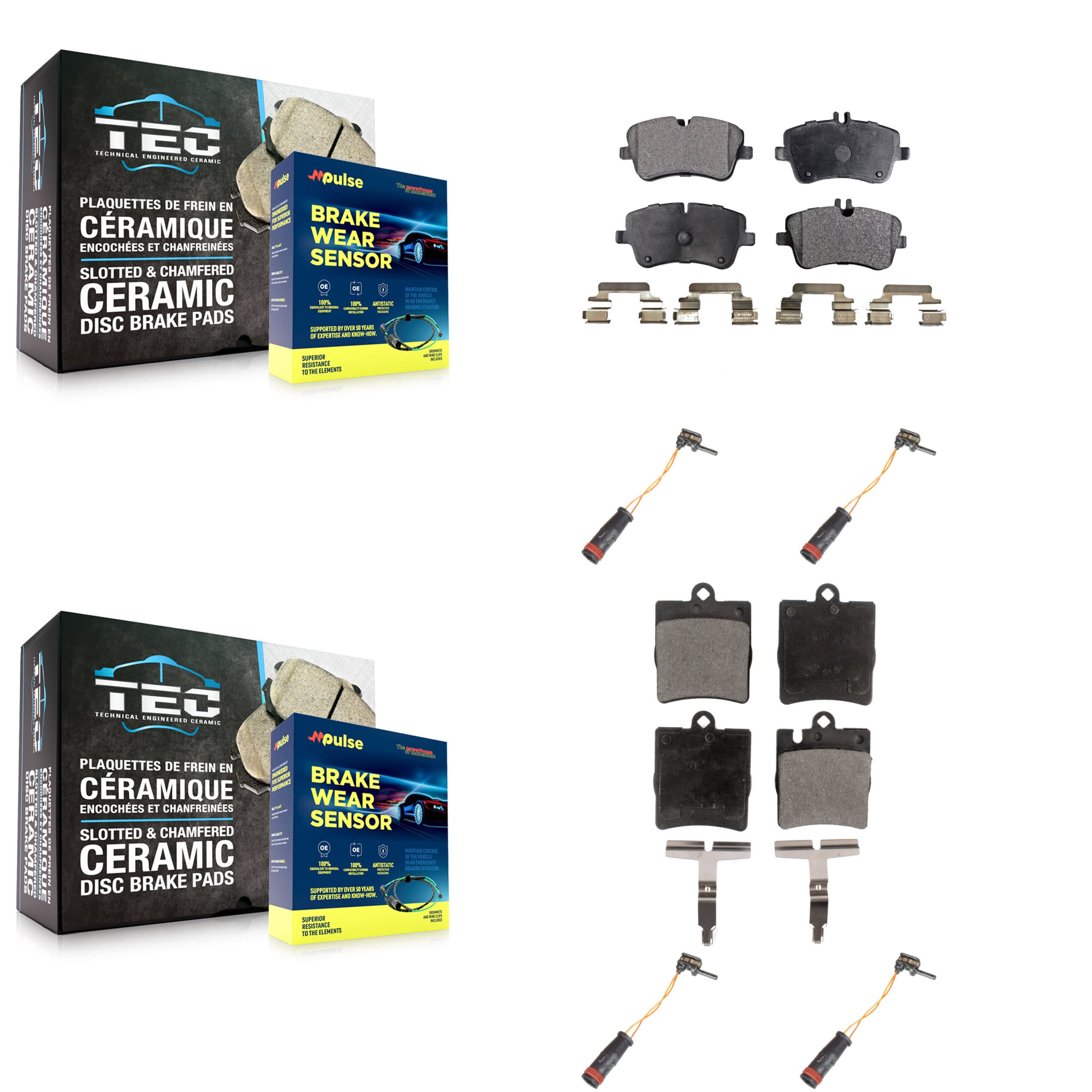 TEC - KTW-100622 - Front and Rear Disc Brake Pad Kits image 1