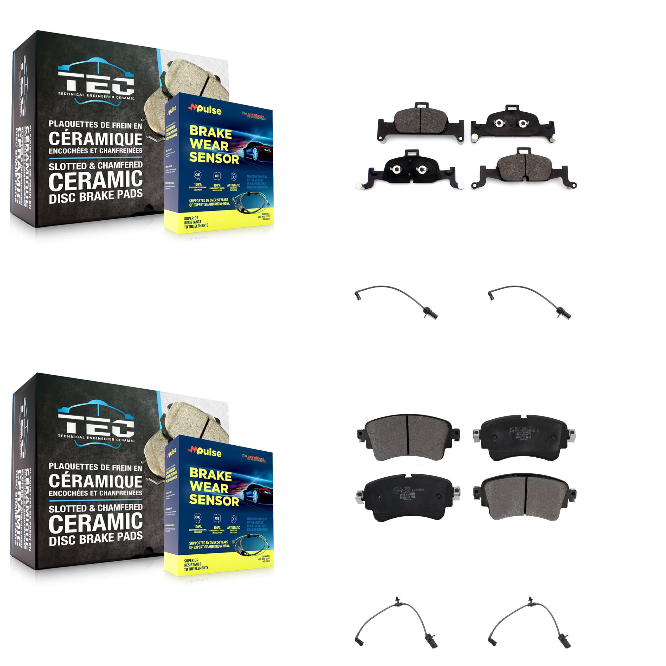 TEC - KTW-100629 - Front and Rear Disc Brake Pad Kits image 1