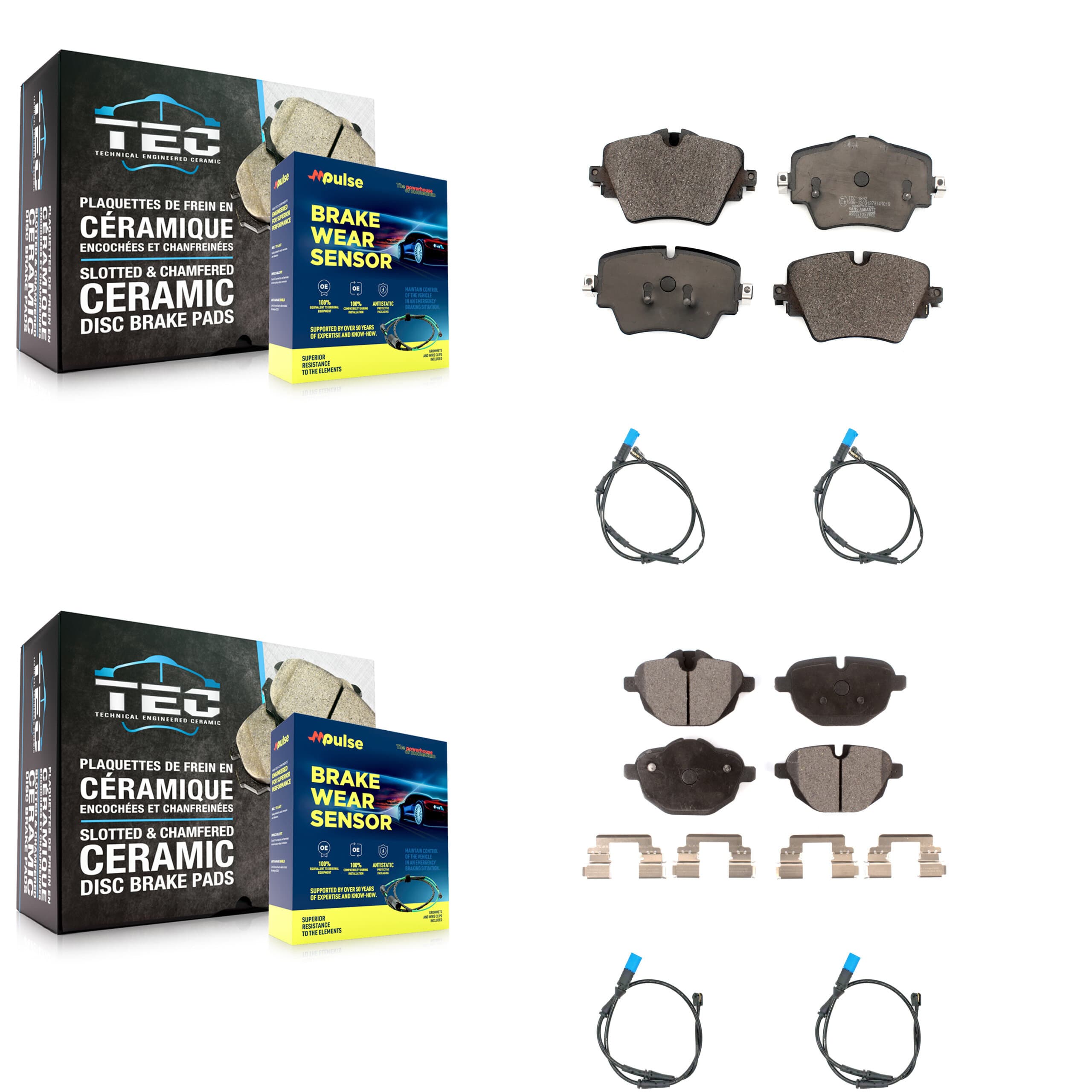 TEC - KTW-100633 - Front and Rear Disc Brake Pad Kits image 1