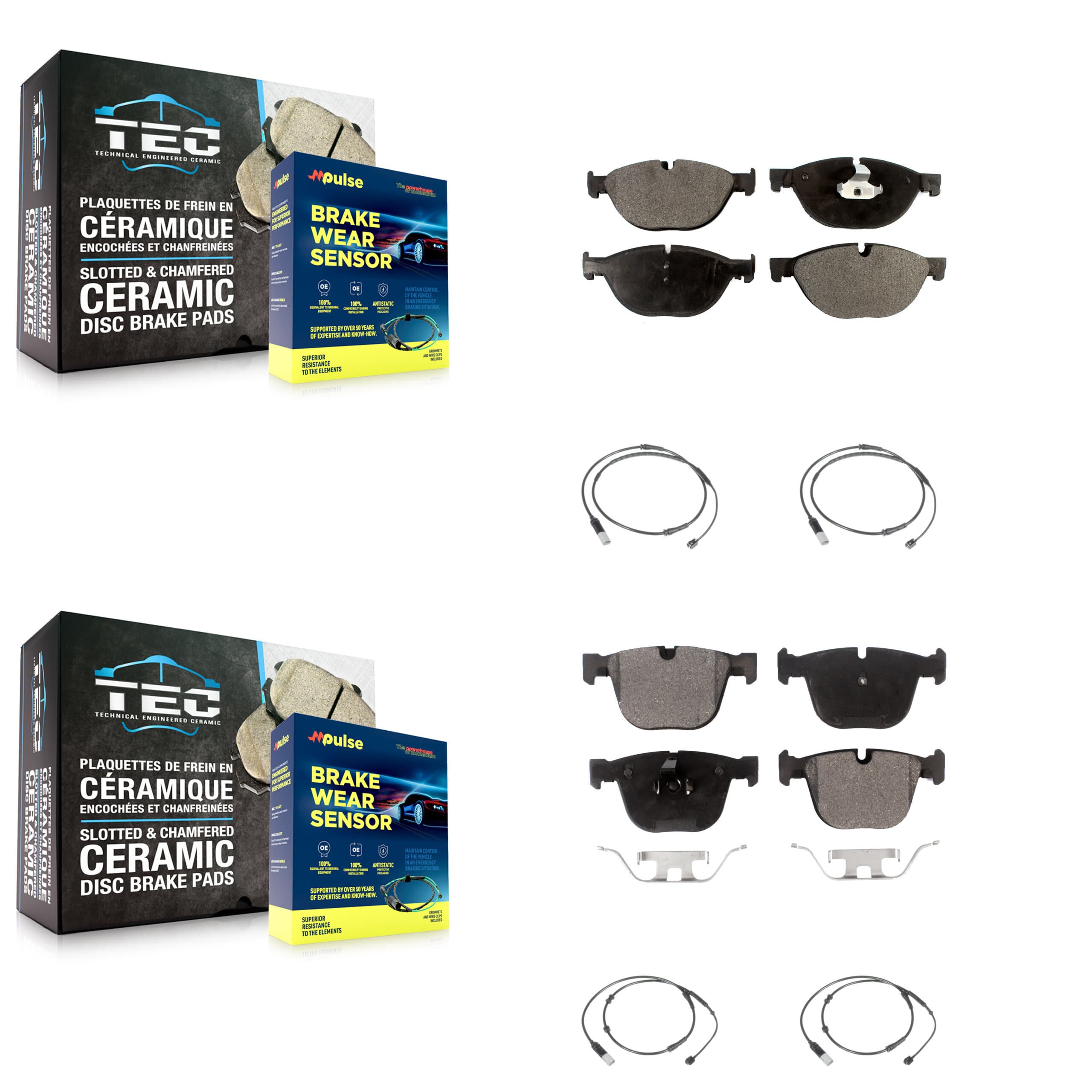 TEC - KTW-100636 - Front and Rear Disc Brake Pad Kits image 1