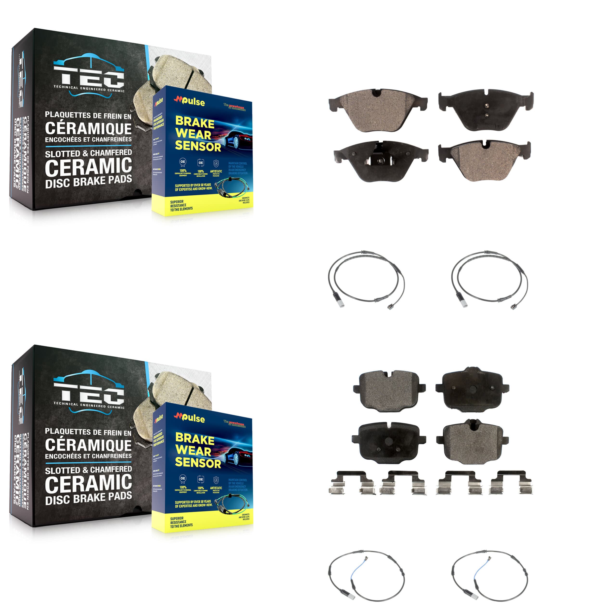 TEC - KTW-100637 - Front and Rear Disc Brake Pad Kits image 1
