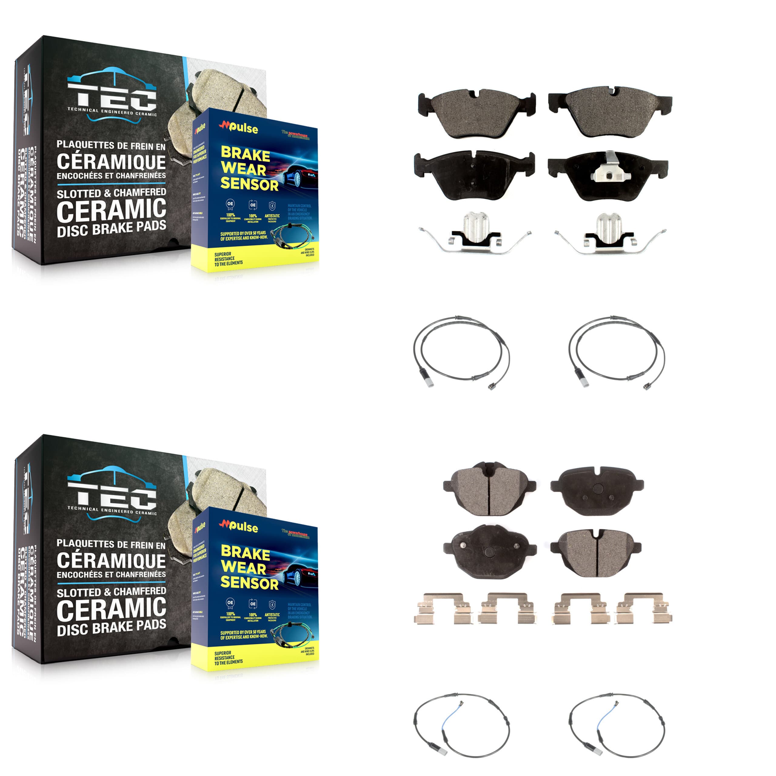 TEC - KTW-100642 - Front and Rear Disc Brake Pad Kits image 1