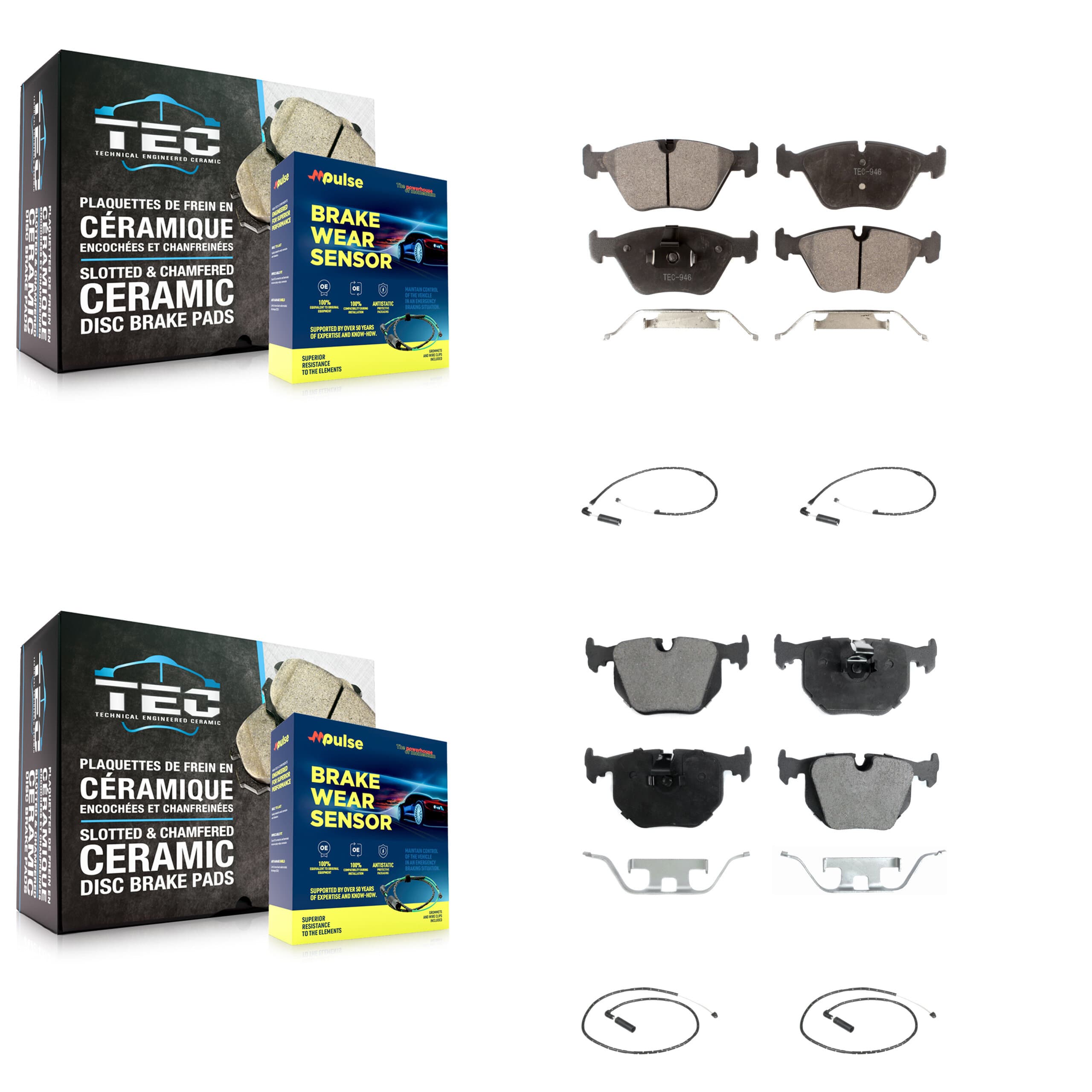 TEC - KTW-100644 - Front and Rear Disc Brake Pad Kits image 1
