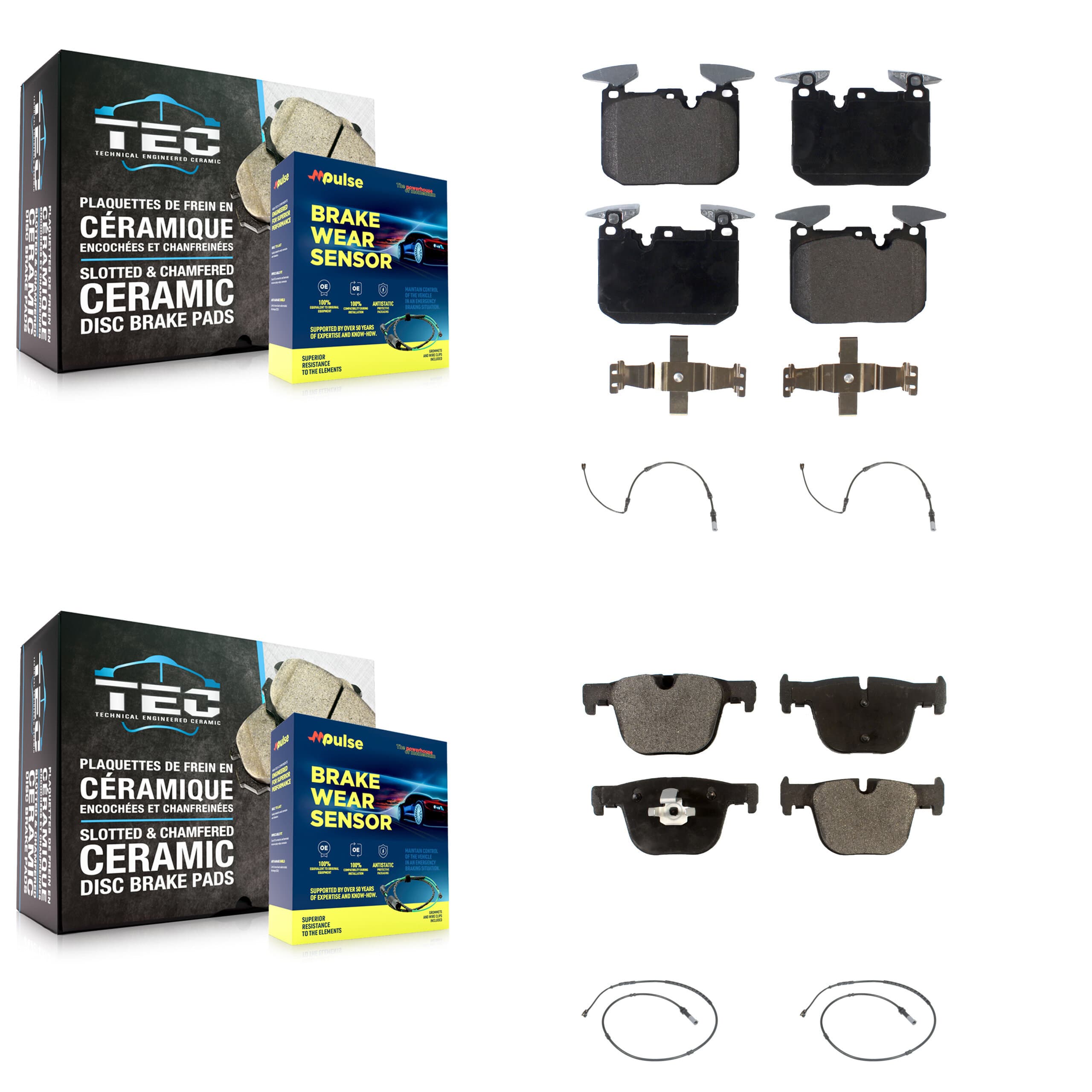 TEC - KTW-100650 - Front and Rear Disc Brake Pad Kits image 1