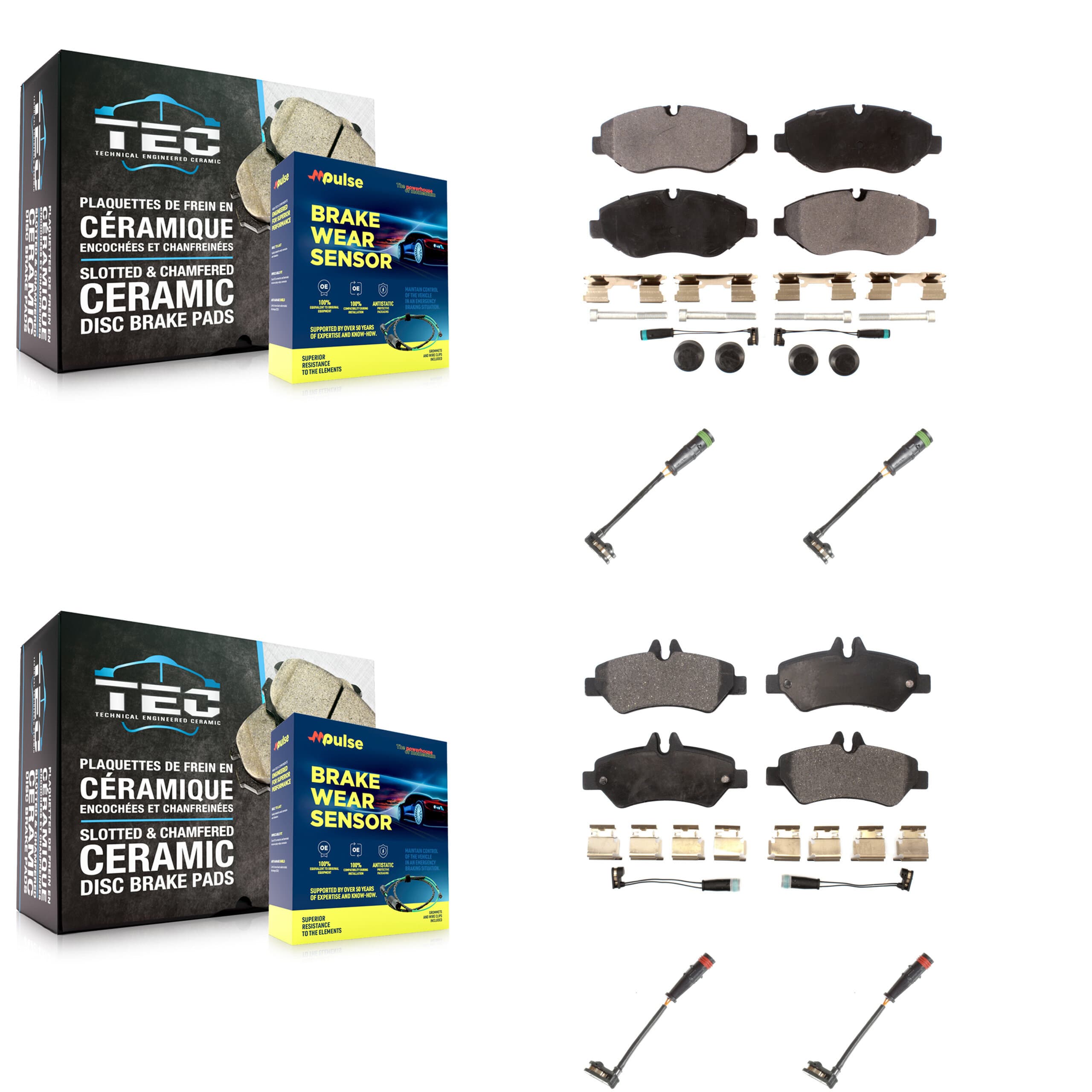 TEC - KTW-100664 - Front and Rear Disc Brake Pad Kits image 1