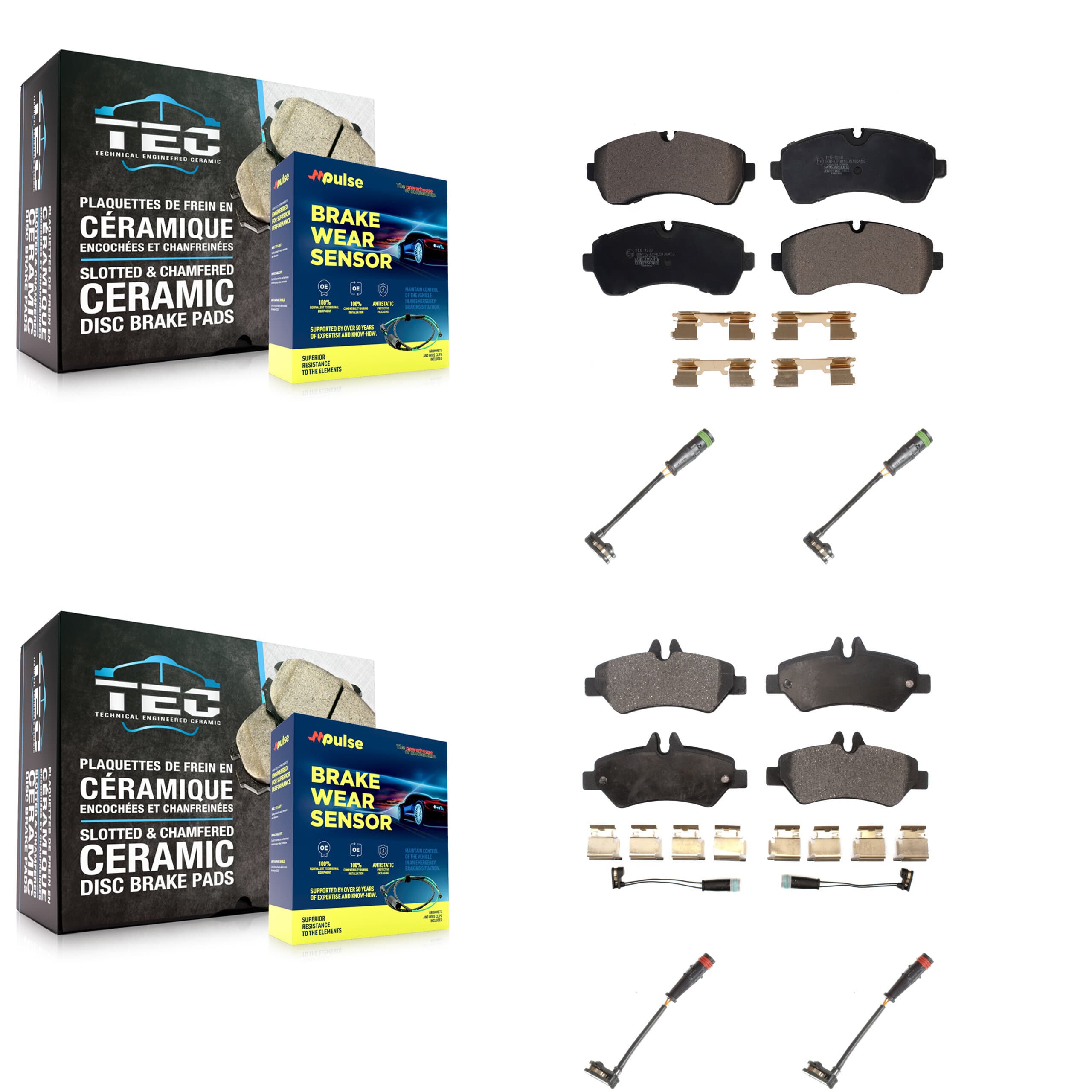 TEC - KTW-100667 - Front and Rear Disc Brake Pad Kits image 1