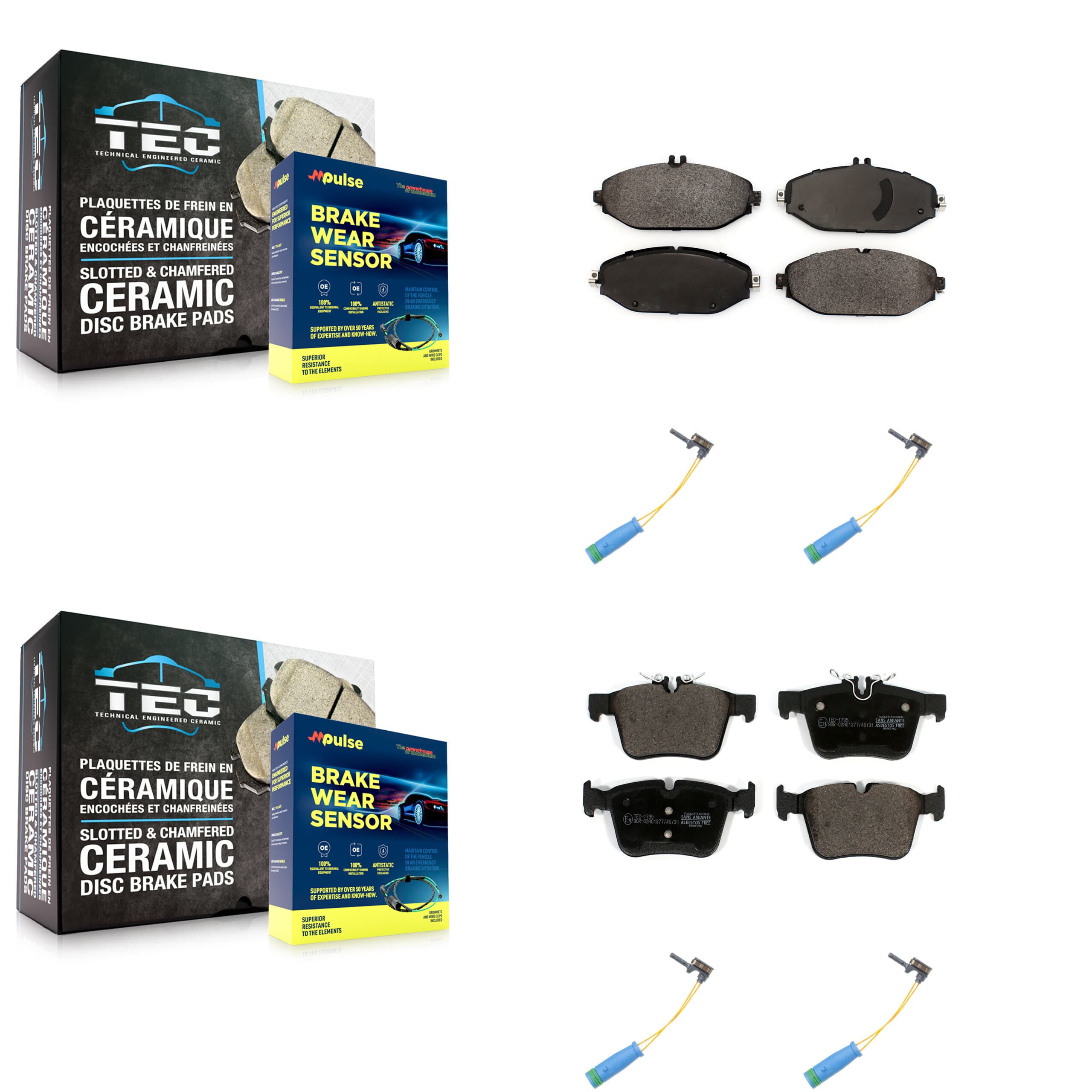 TEC - KTW-100675 - Front and Rear Disc Brake Pad Kits image 1