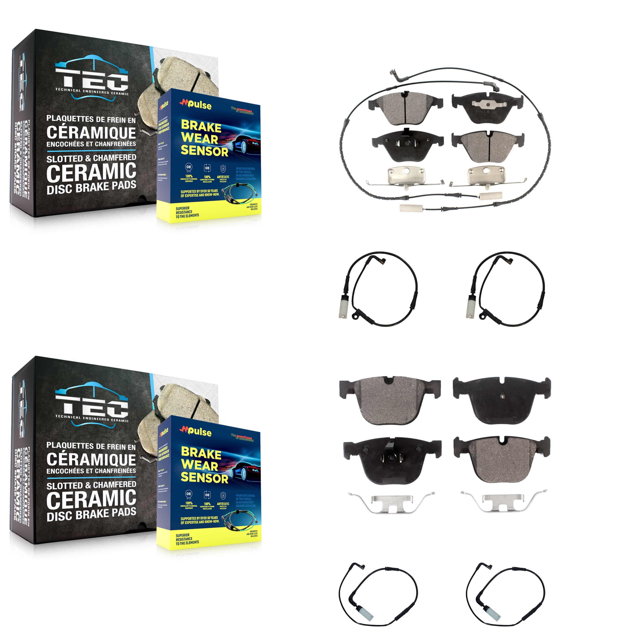 TEC - KTW-100690 - Front and Rear Disc Brake Pad Kits image 1