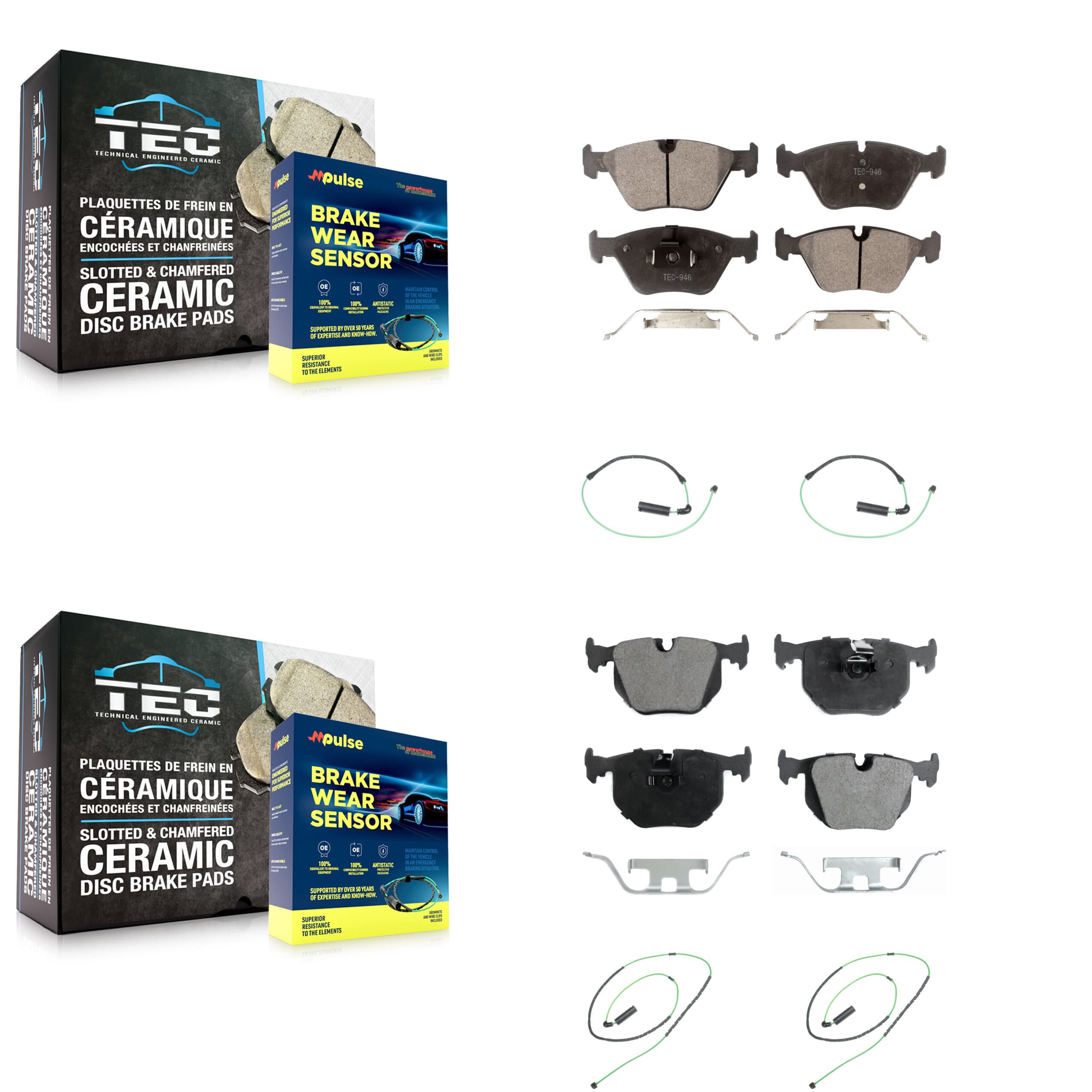 TEC - KTW-100701 - Front and Rear Disc Brake Pad Kits image 1