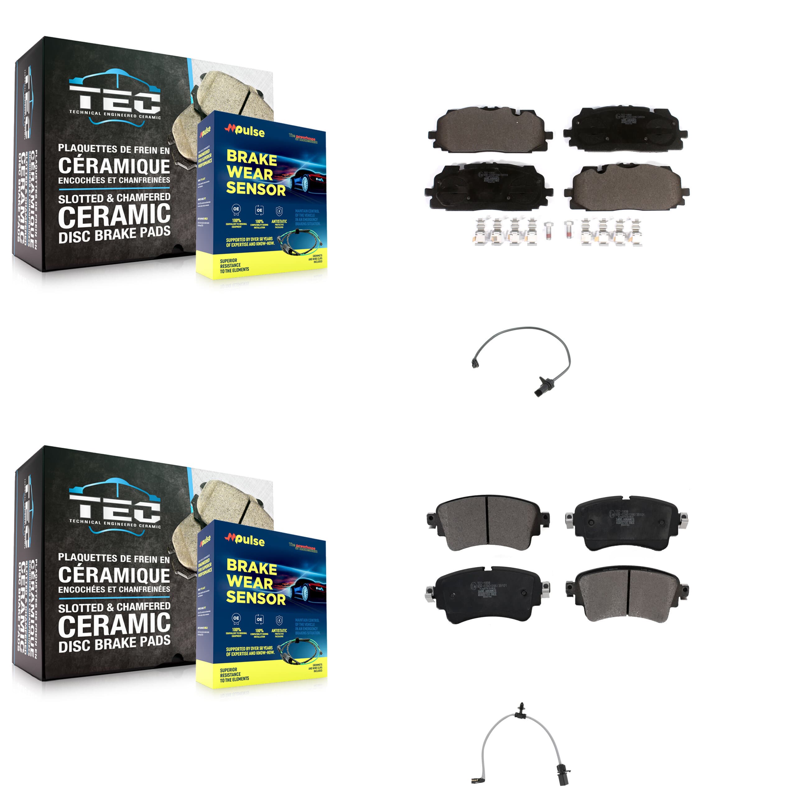 TEC - KTW-101551 - Front and Rear Disc Brake Pad Kits image 1