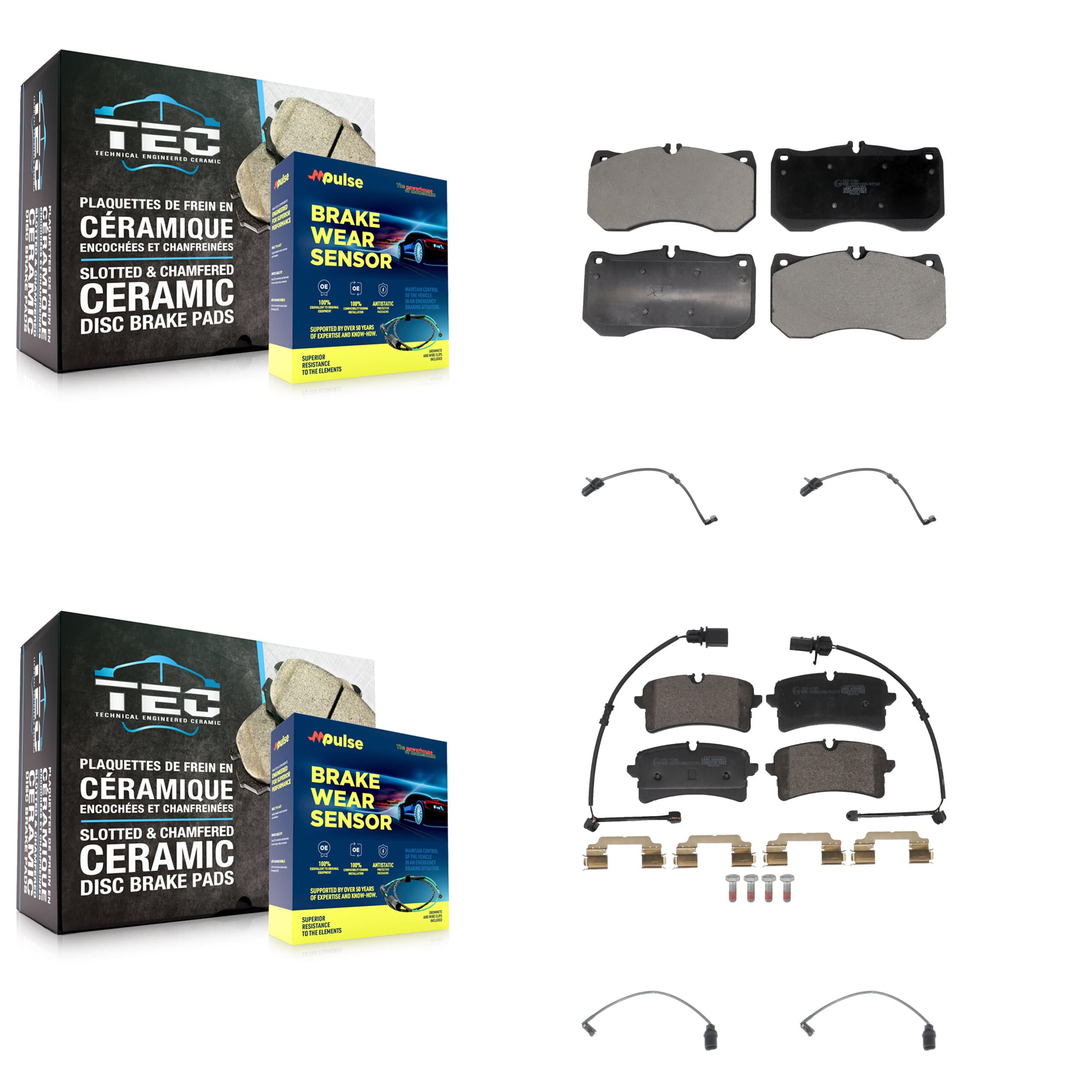 TEC - KTW-101615 - Front and Rear Disc Brake Pad Kits image 1